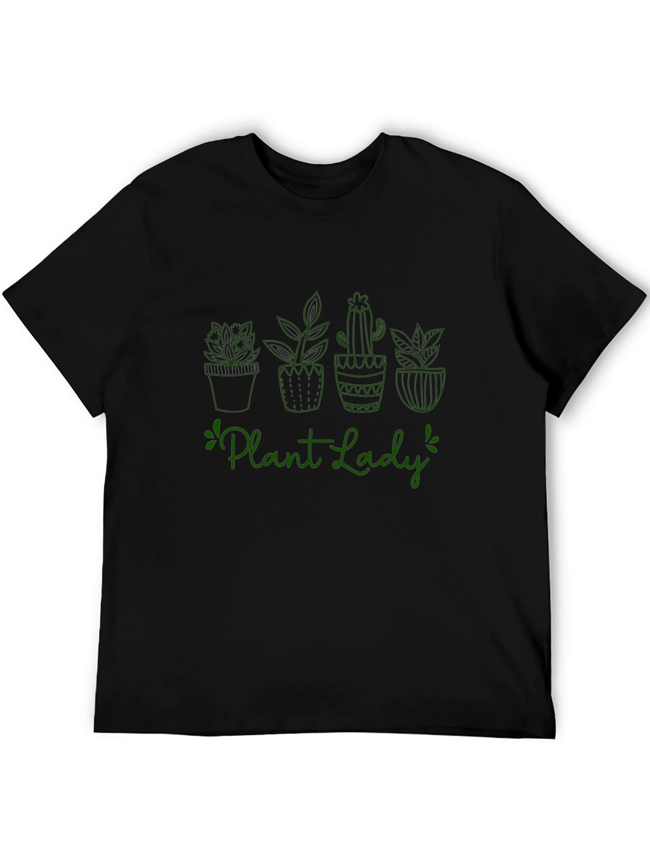 Plant Lady Graphic Tee - Black Cotton T-Shirt