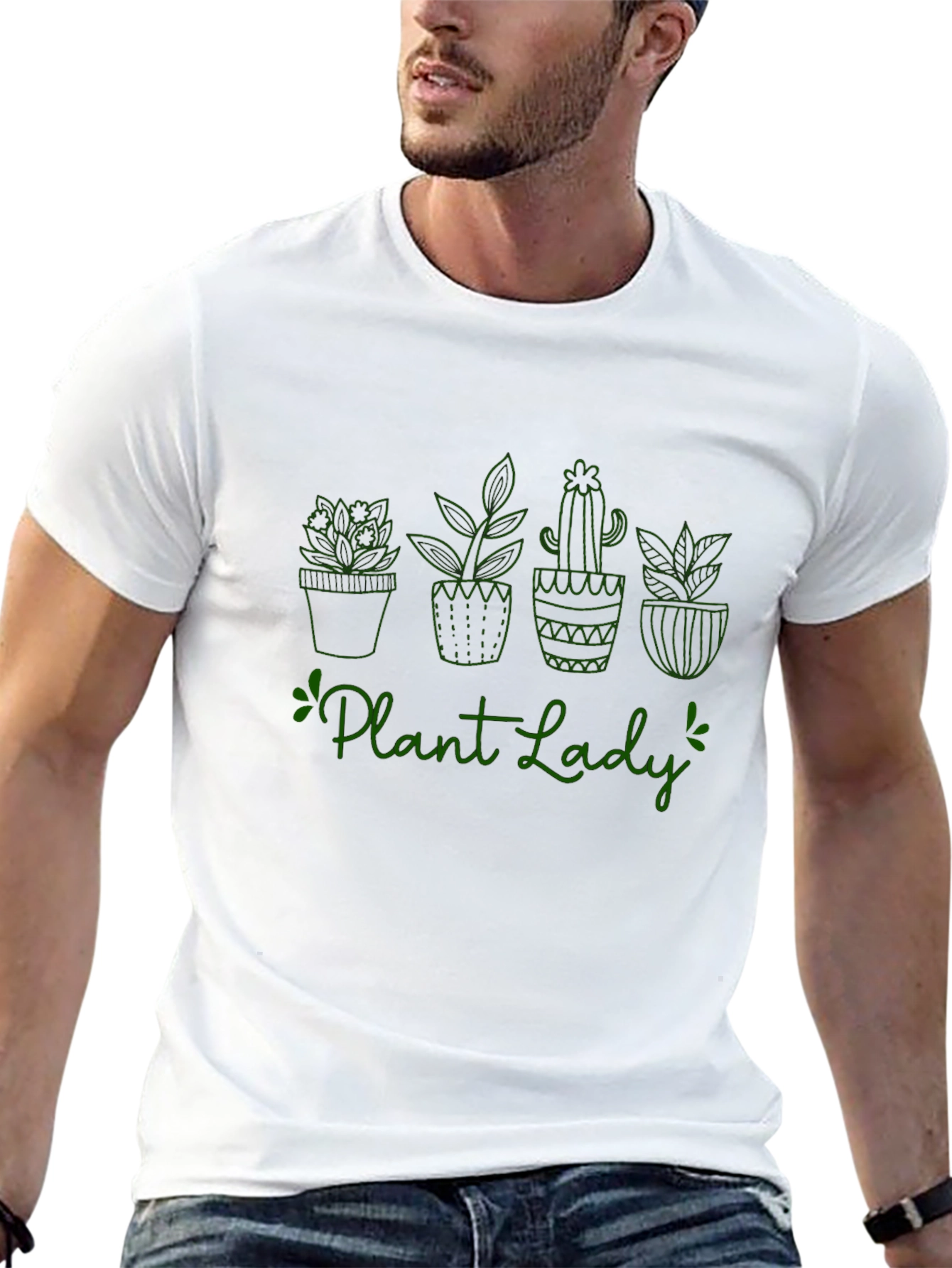 Plant Lady Graphic Tee - Black Cotton T-Shirt