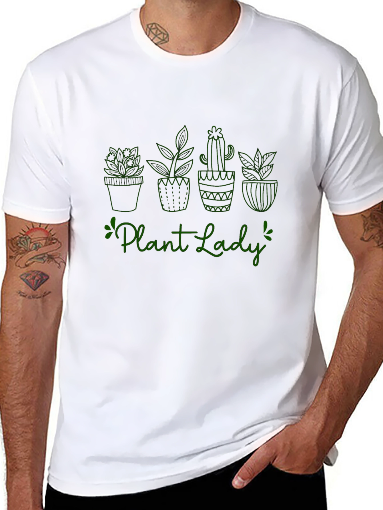 Plant Lady Graphic Tee - Black Cotton T-Shirt