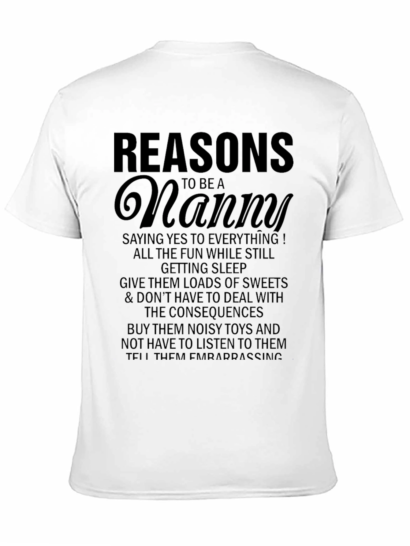Reasons To Be A Nanny T-Shirt