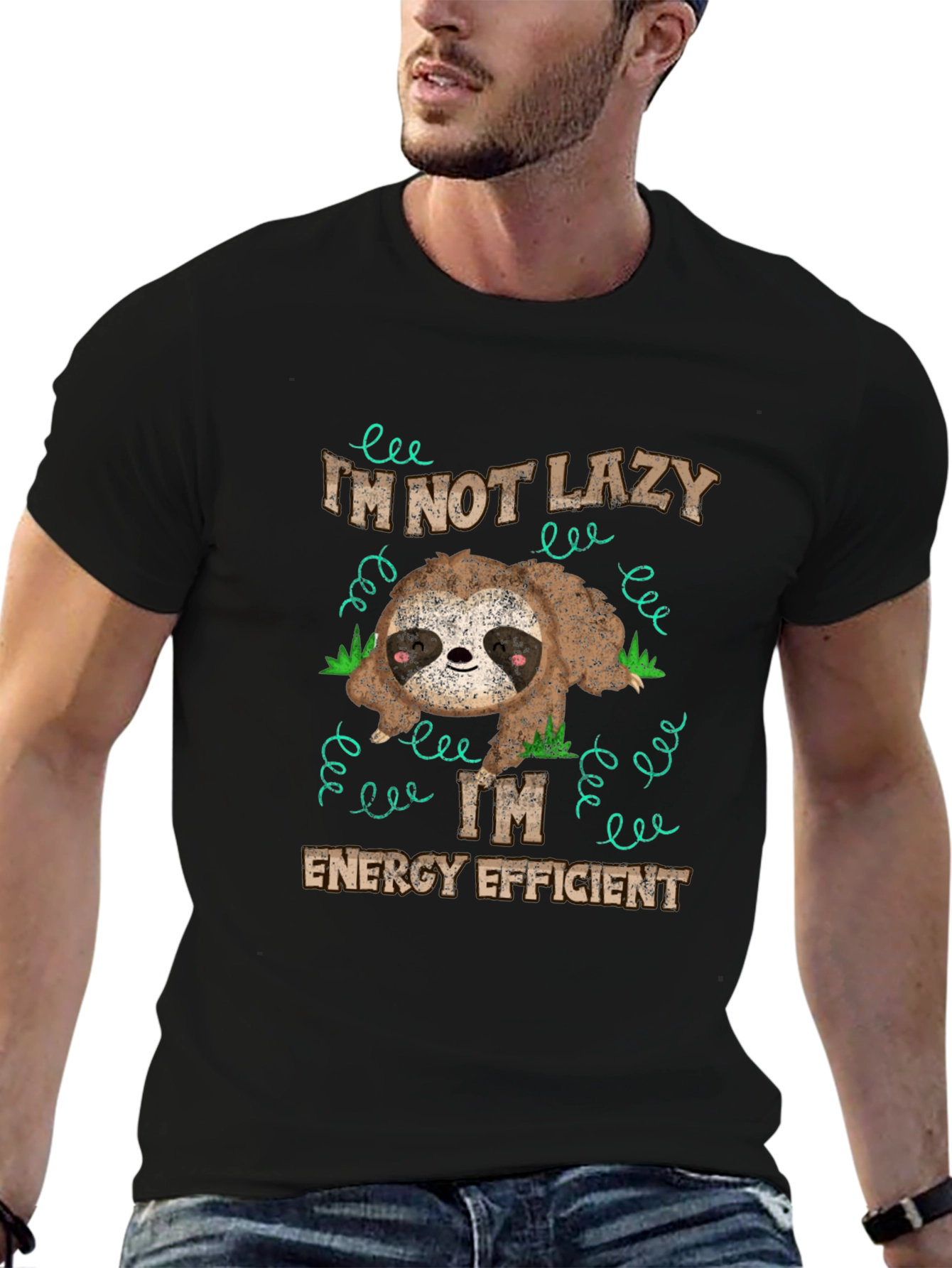 Lazy Sloth Energy Efficient Graphic T-Shirt