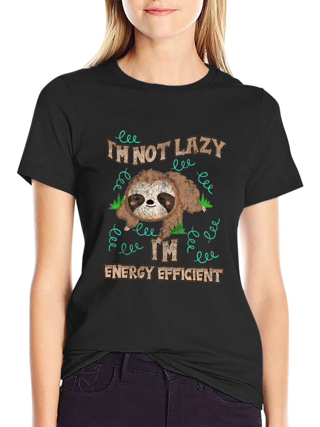 Lazy Sloth Energy Efficient Graphic T-Shirt