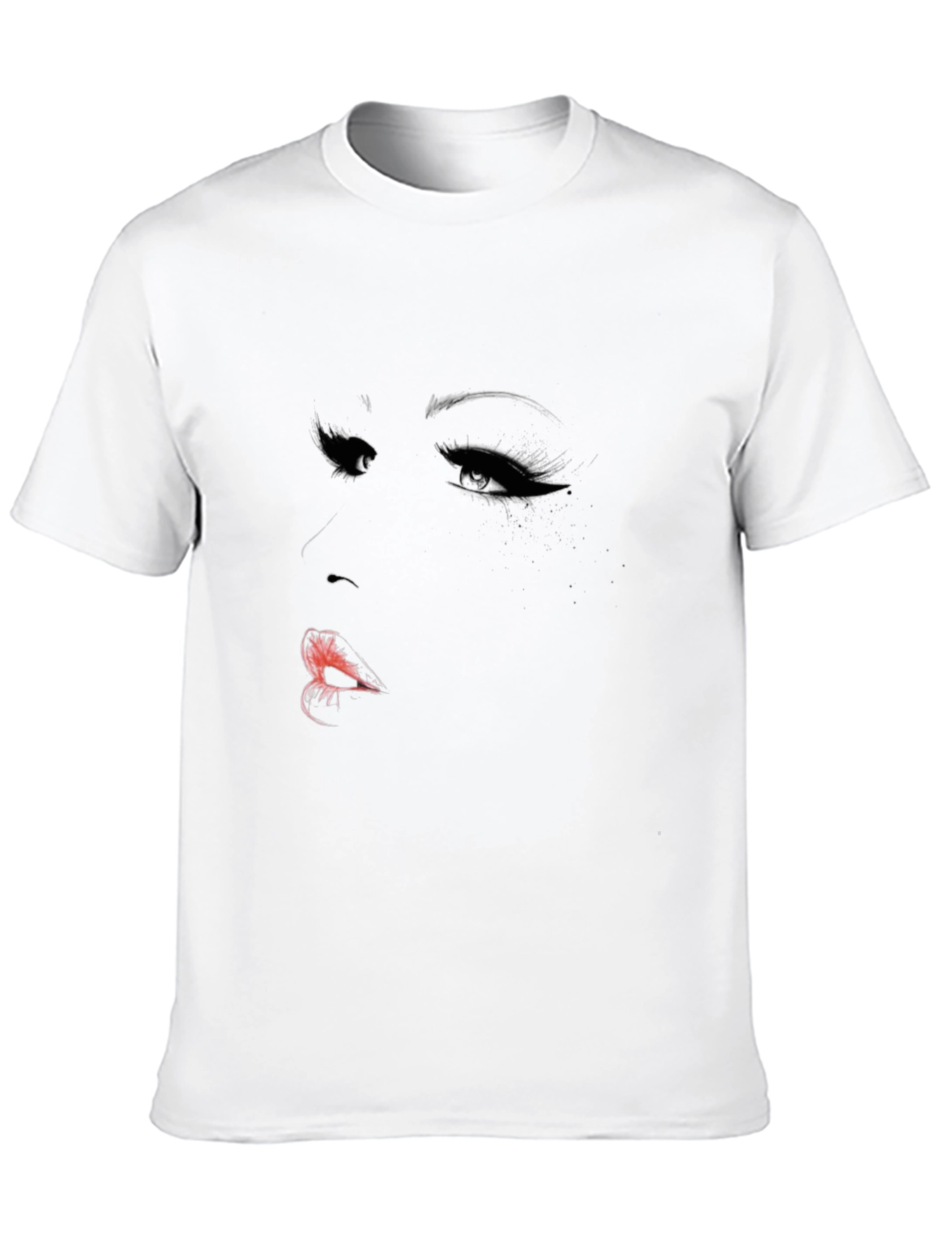 Womans Face Graphic Black T-Shirt