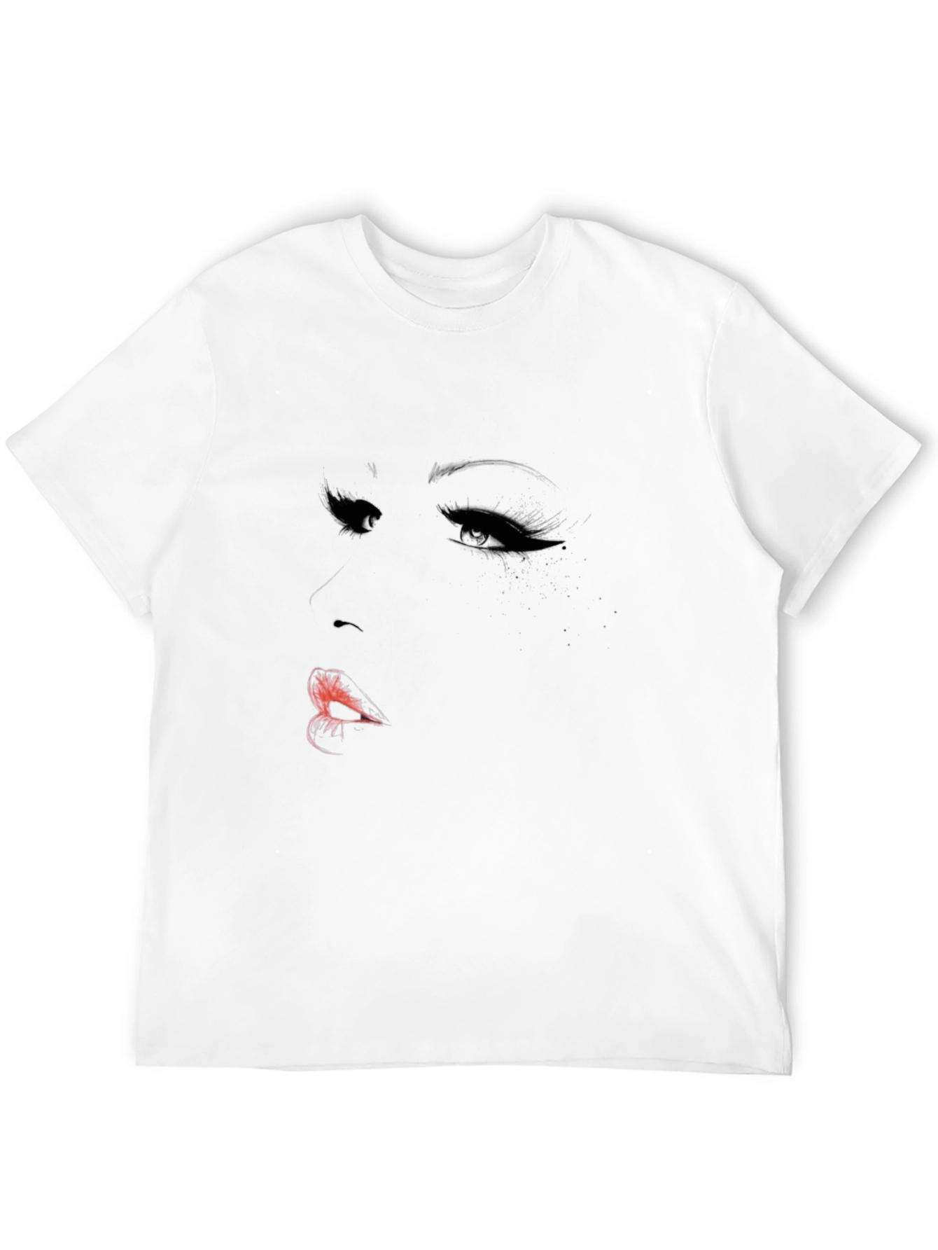 Womans Face Graphic Black T-Shirt