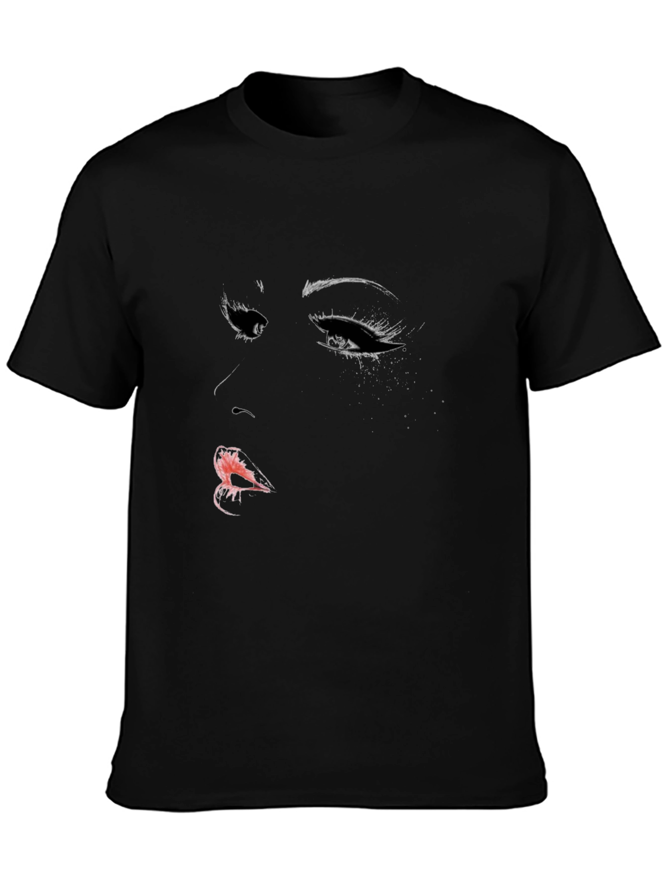 Womans Face Graphic Black T-Shirt