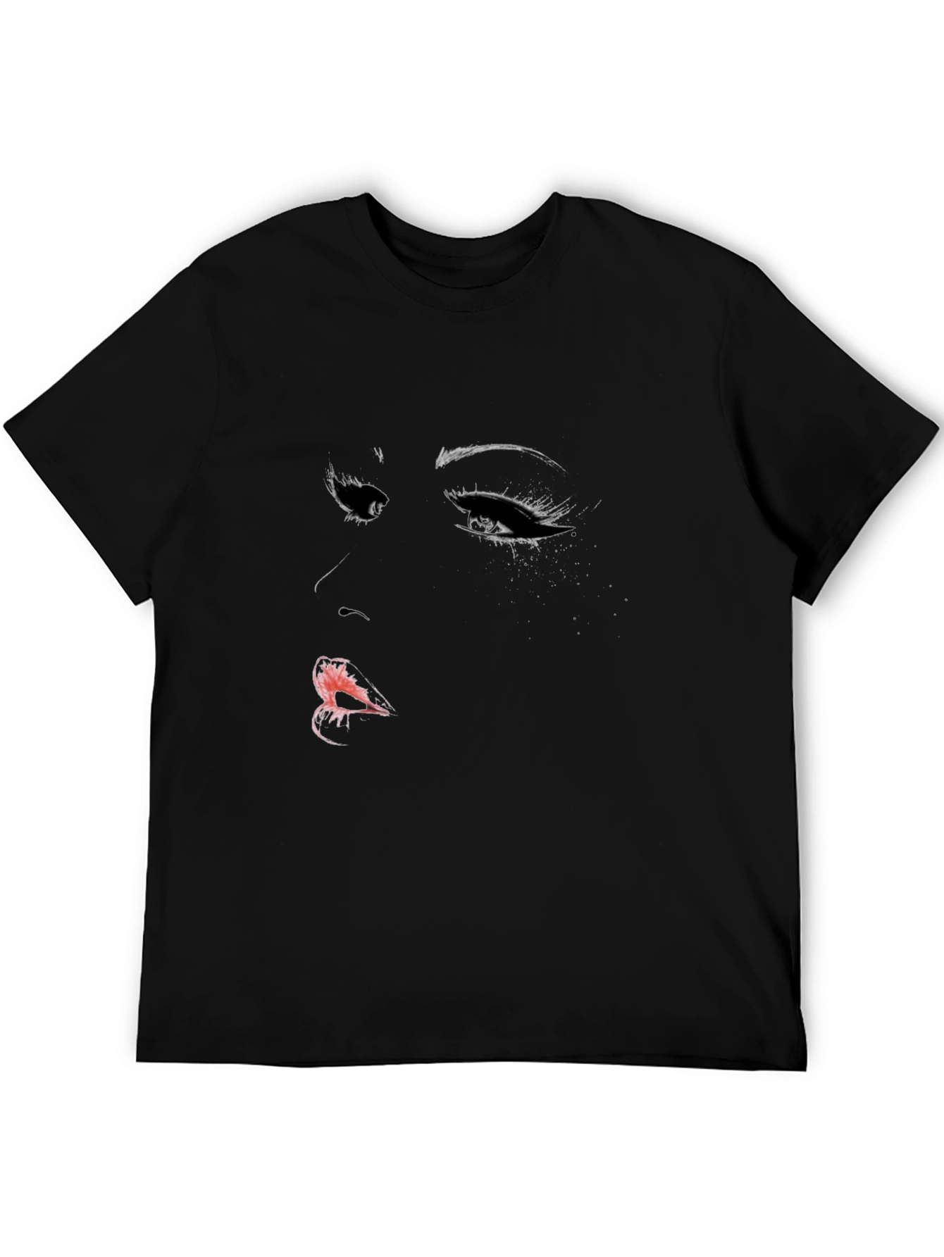 Womans Face Graphic Black T-Shirt