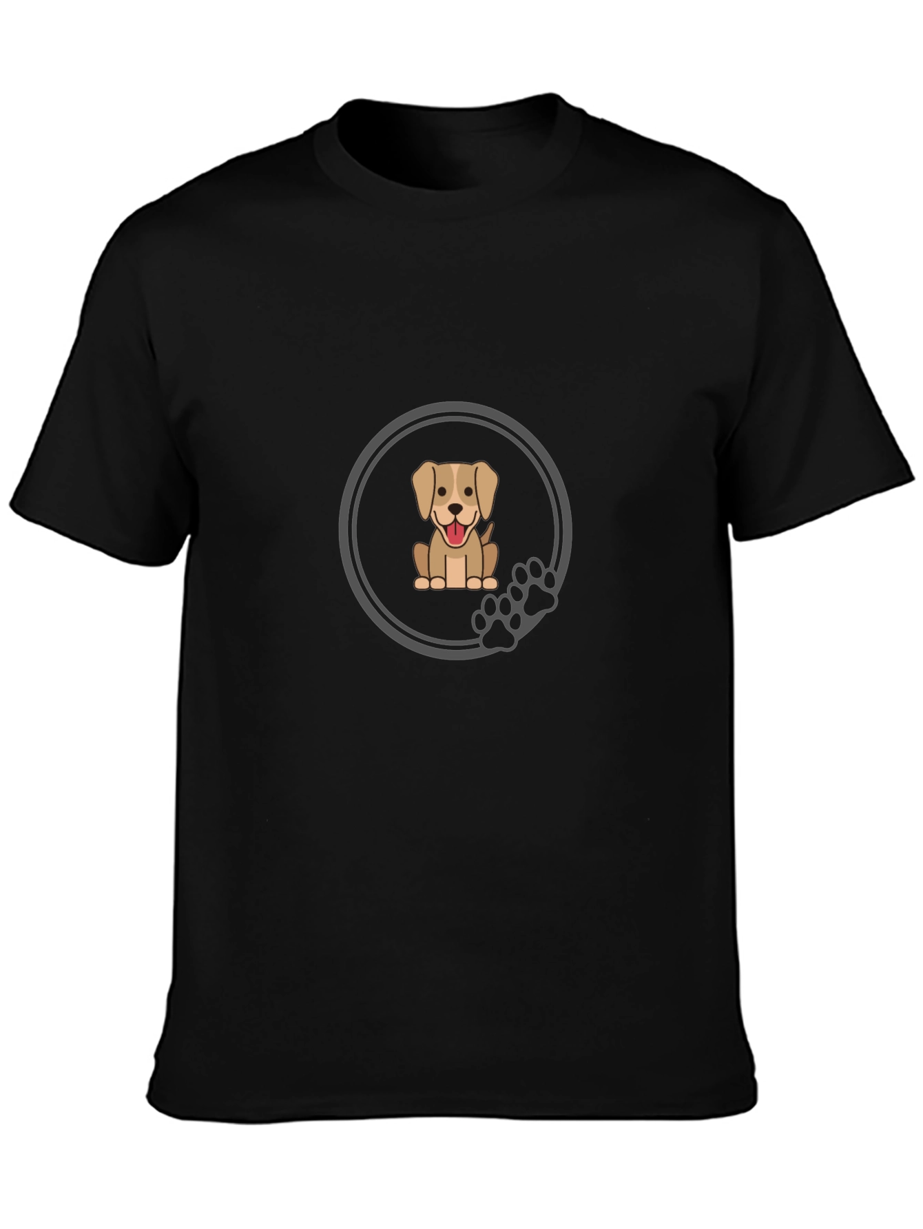 Dog Lover Black T-Shirt - Cute Puppy Graphic Tee