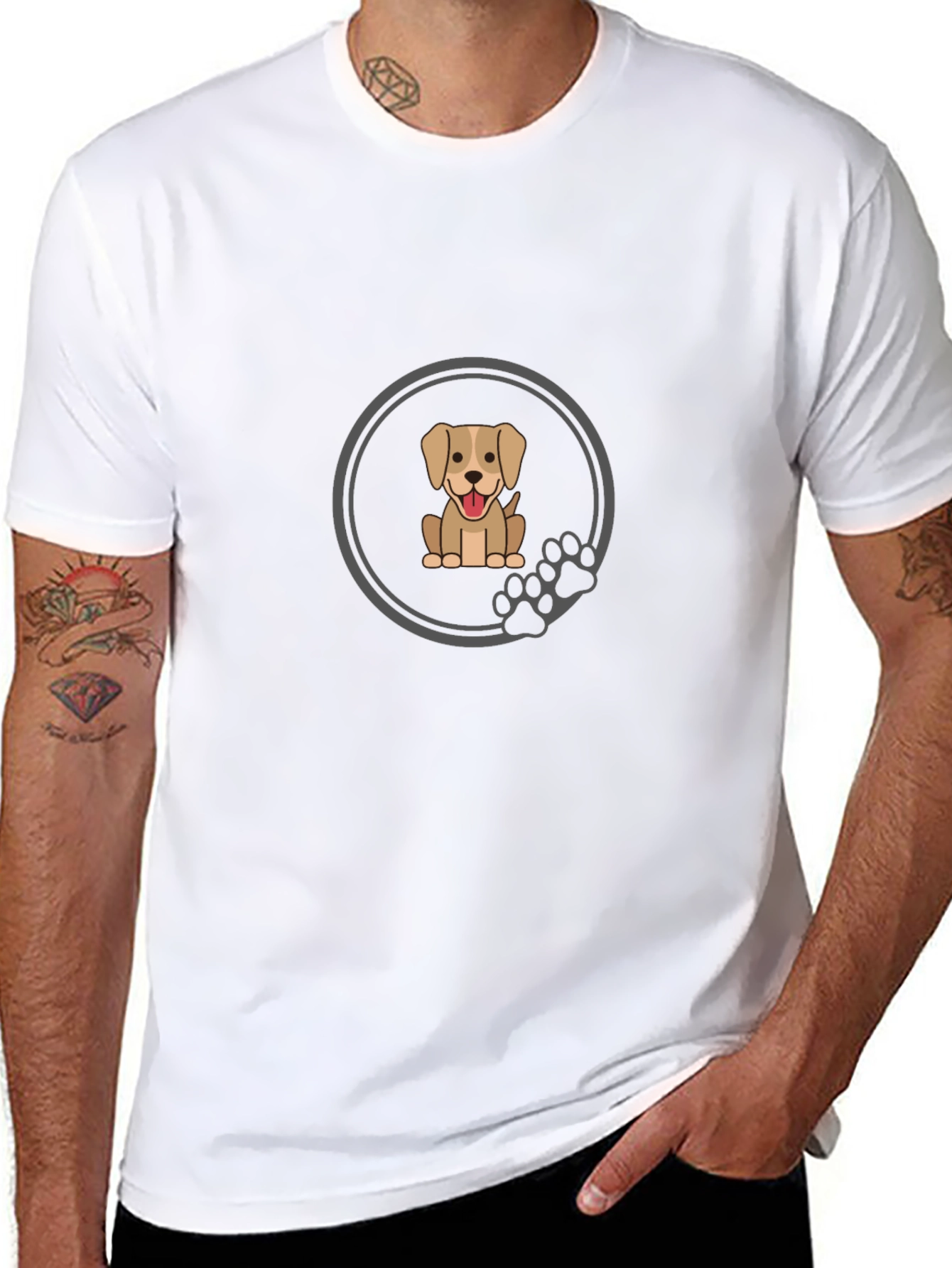 Dog Lover Black T-Shirt - Cute Puppy Graphic Tee