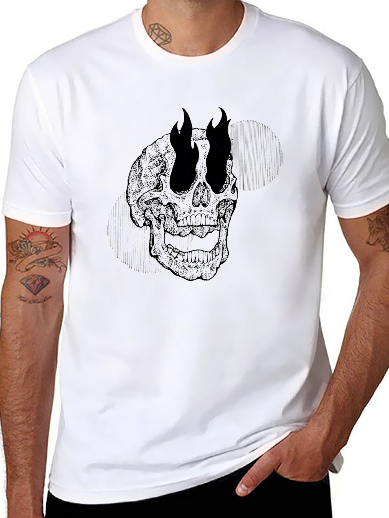 Skull Graphic T-Shirt - Mens Black Tee