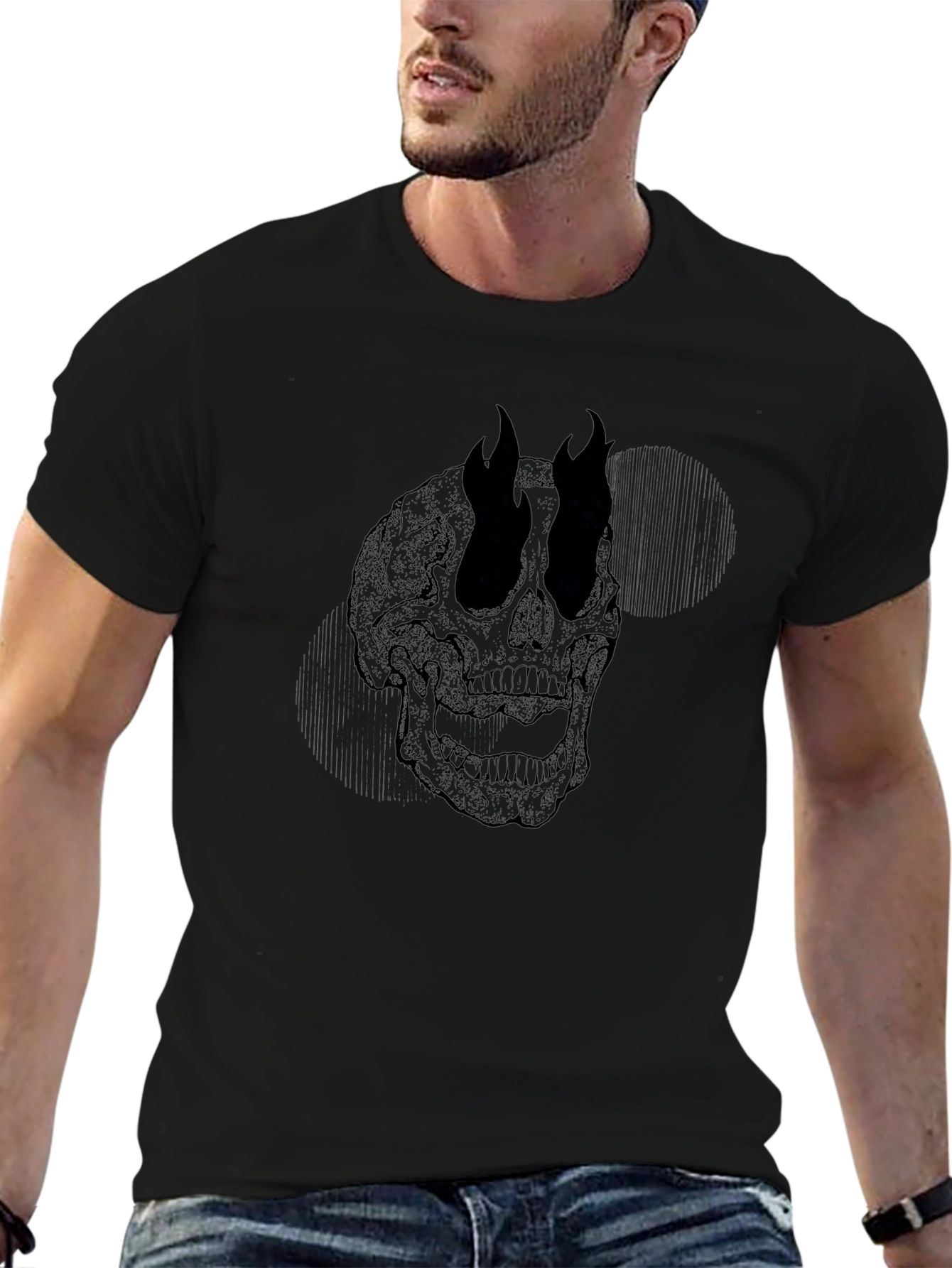 Skull Graphic T-Shirt - Mens Black Tee