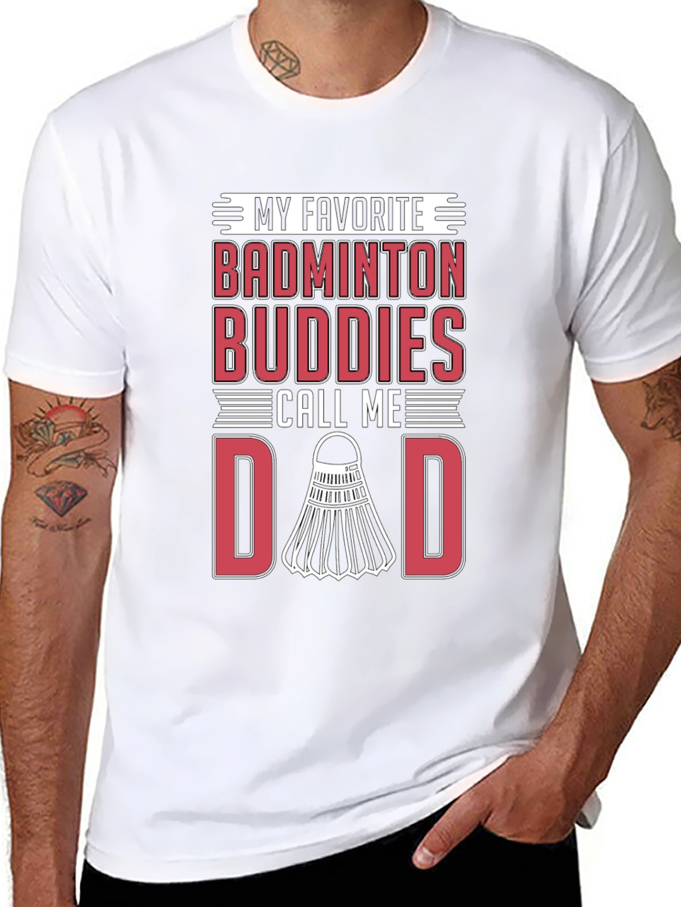 Badminton Buddies Dad Graphic Tee