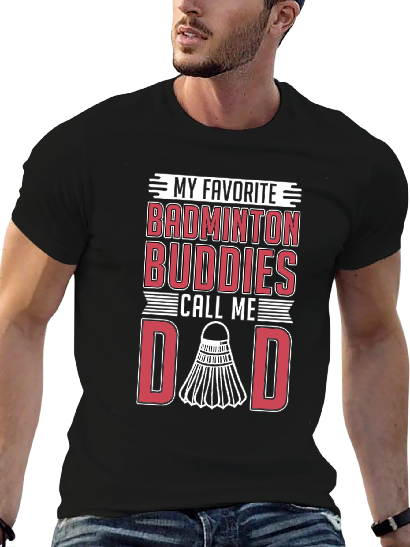 Badminton Buddies Dad Graphic Tee