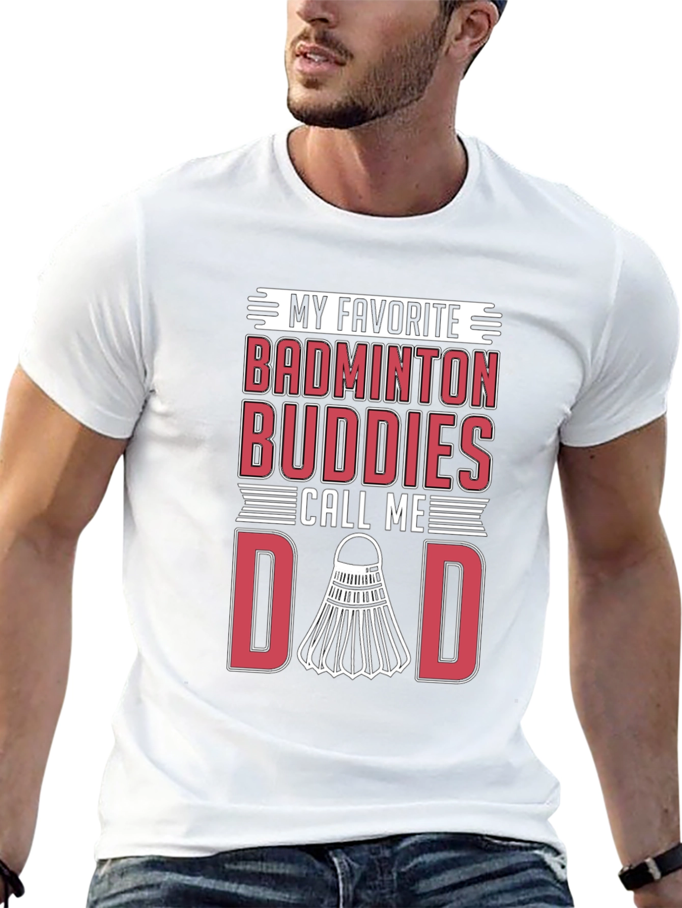 Badminton Buddies Dad Graphic Tee