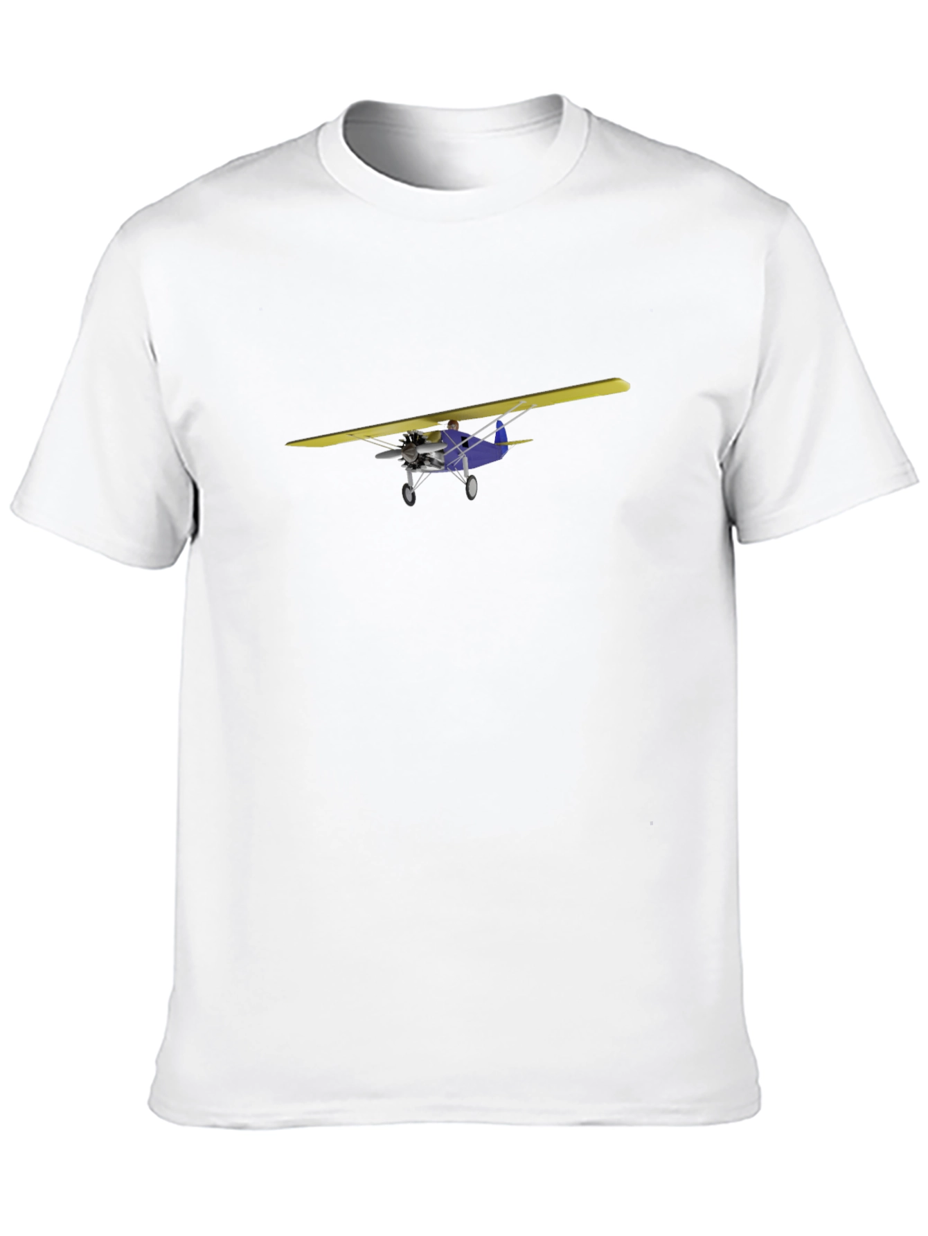 Black T-Shirt with Airplane Design
