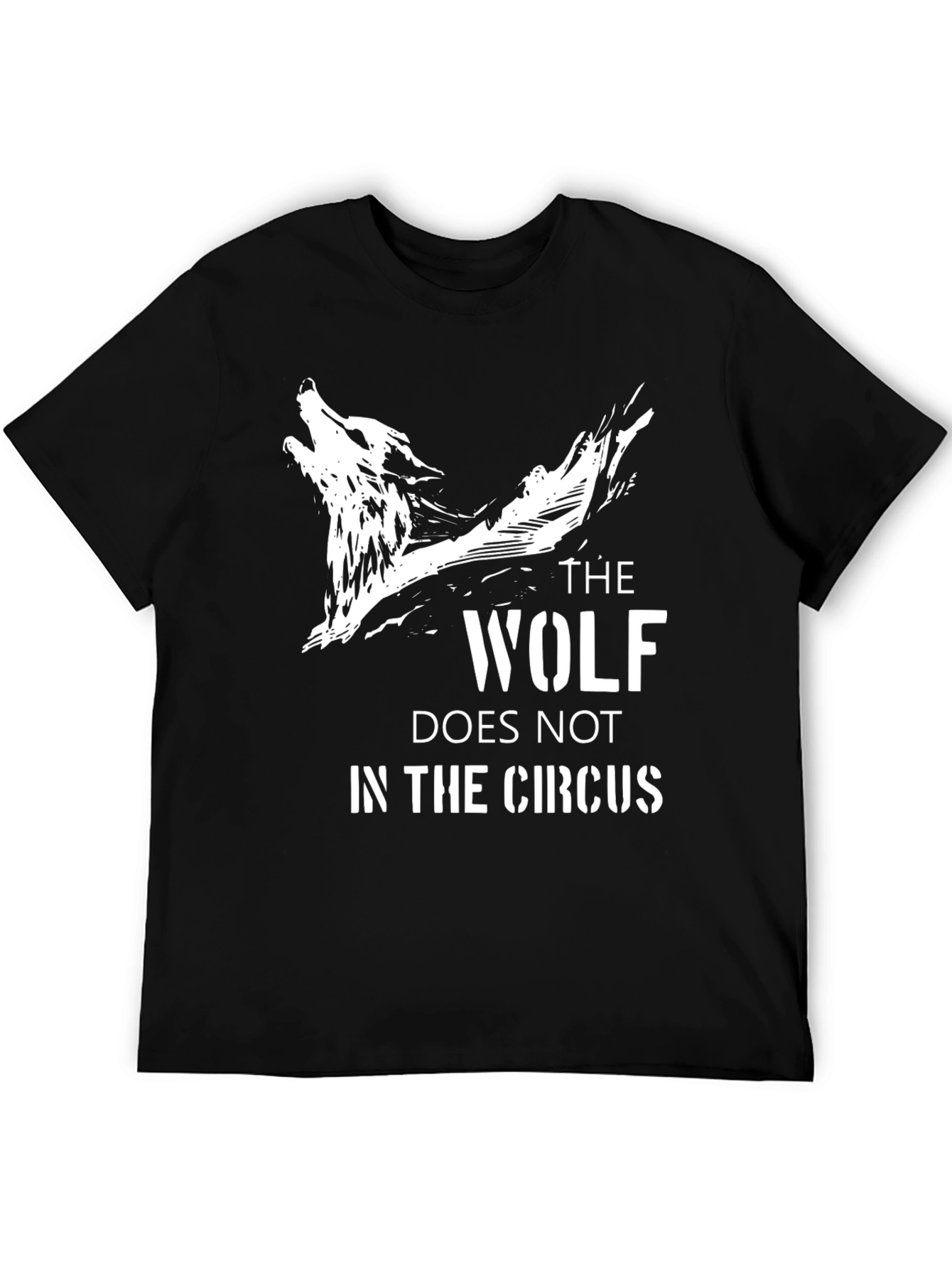 Wolf Graphic Black T-Shirt - Circus Saying