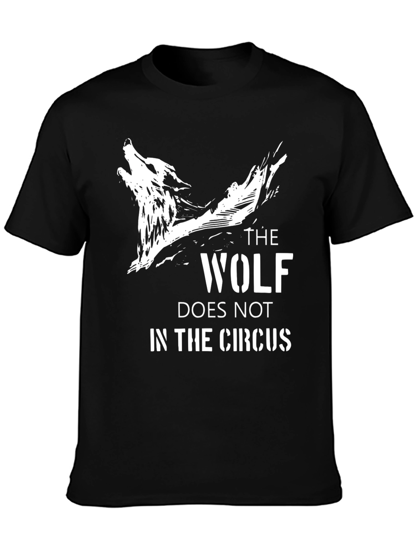 Wolf Graphic Black T-Shirt - Circus Saying