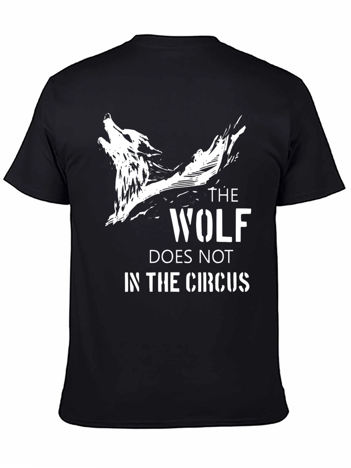 Wolf Graphic Black T-Shirt - Circus Saying