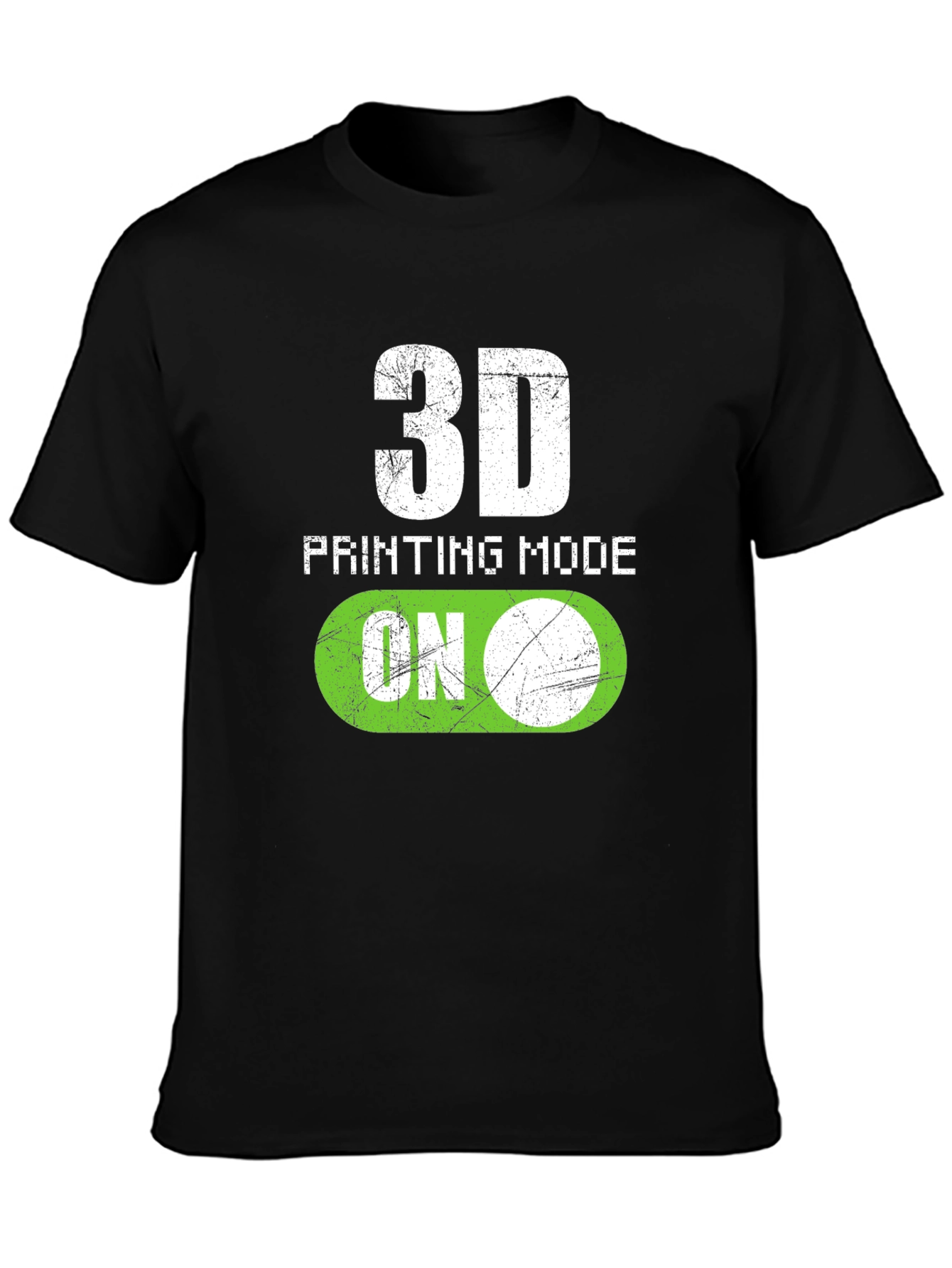 3D Printing Mode On Black T-Shirt