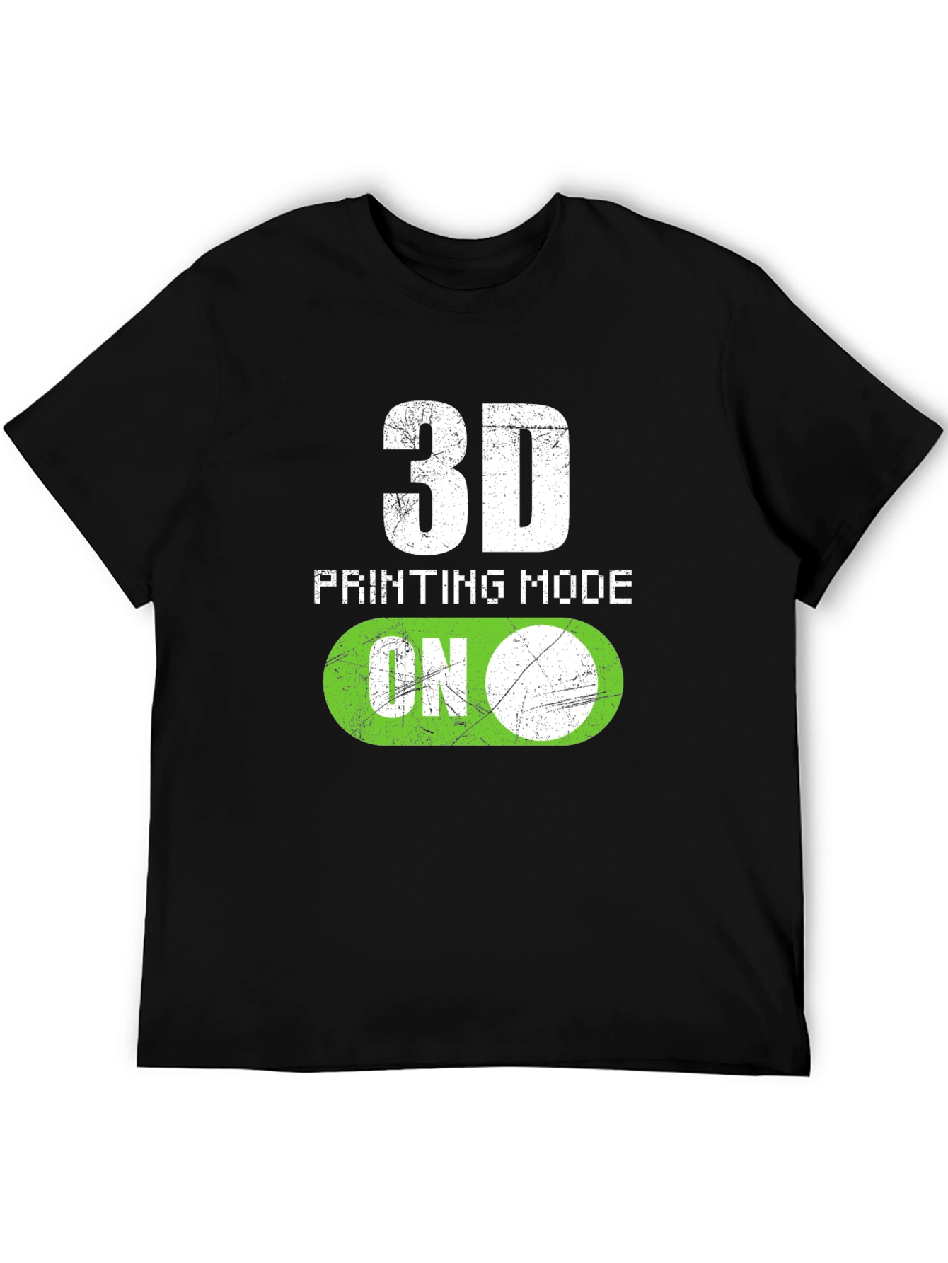3D Printing Mode On Black T-Shirt