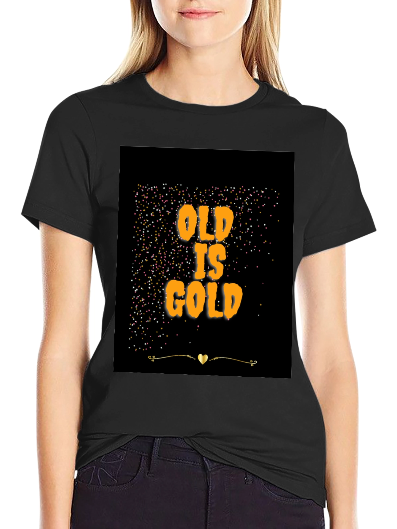 Old is Gold T-Shirt - Trendy Black Tee