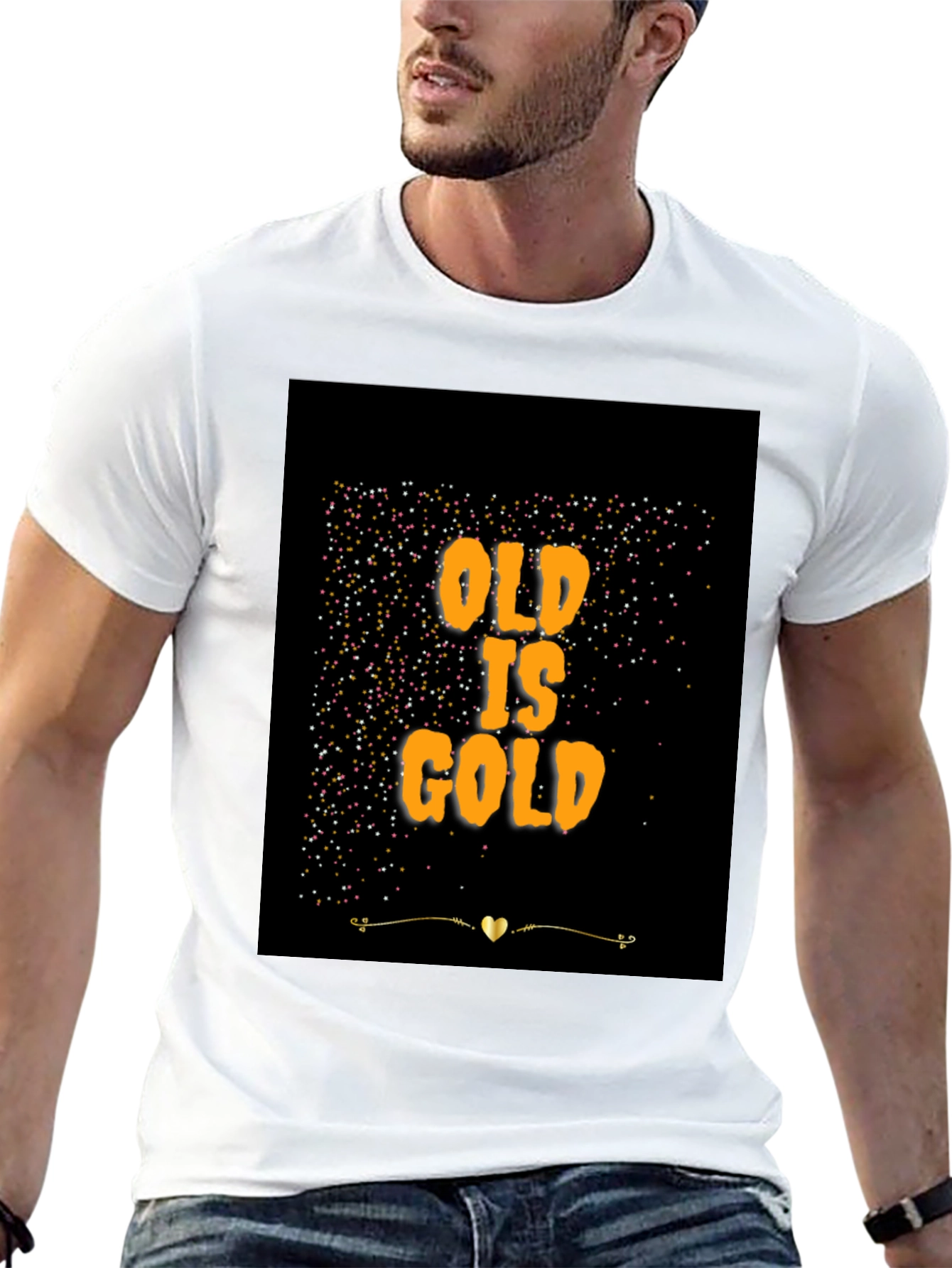 Old is Gold T-Shirt - Trendy Black Tee