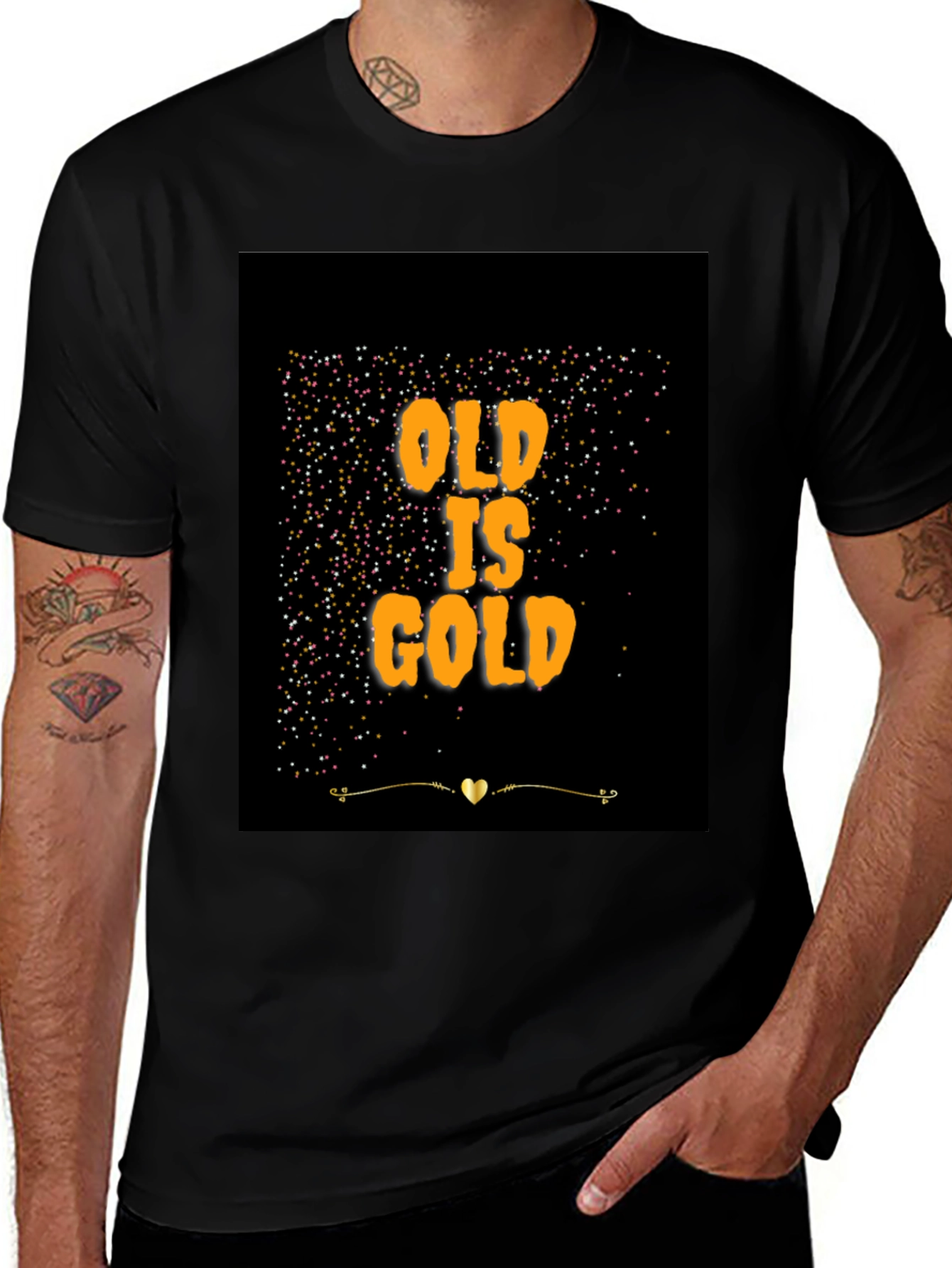 Old is Gold T-Shirt - Trendy Black Tee