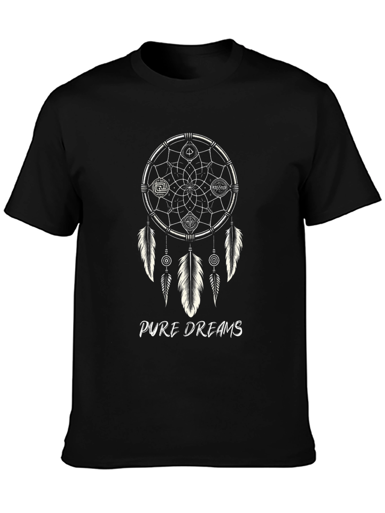 Pure Dreams Black Graphic T-Shirt
