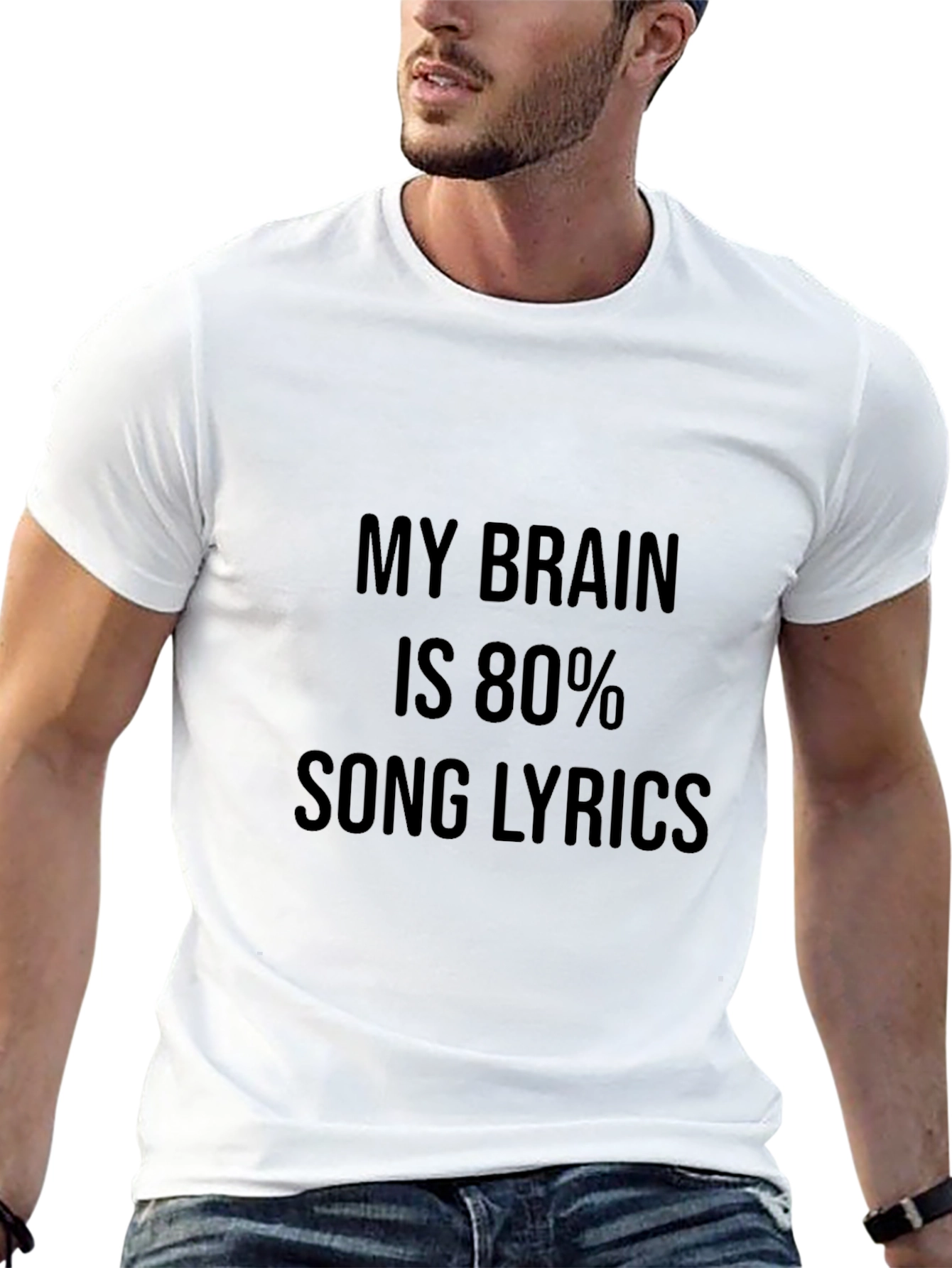 My Brain Is 80% Song Lyrics Graphic Tee