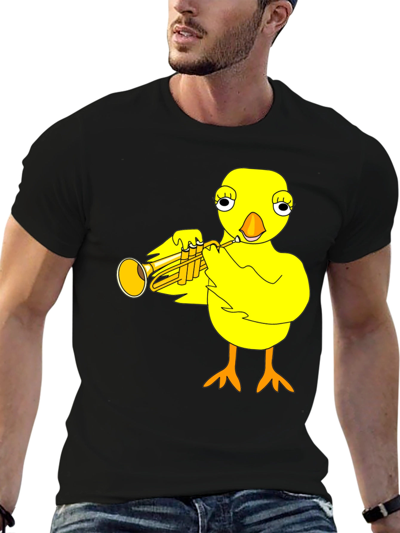 Funny Chick Trumpet Player Graphic Tee