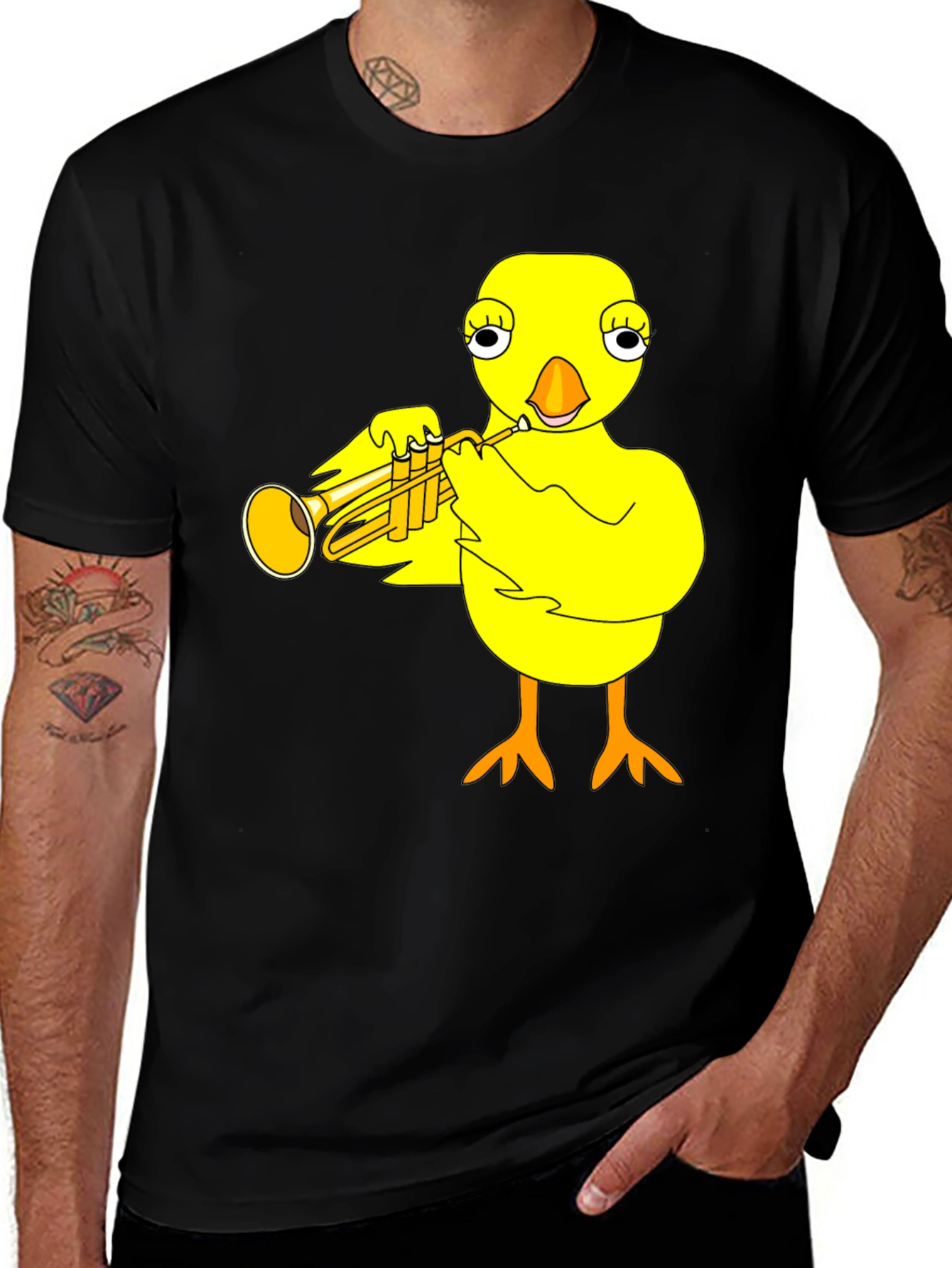 Funny Chick Trumpet Player Graphic Tee