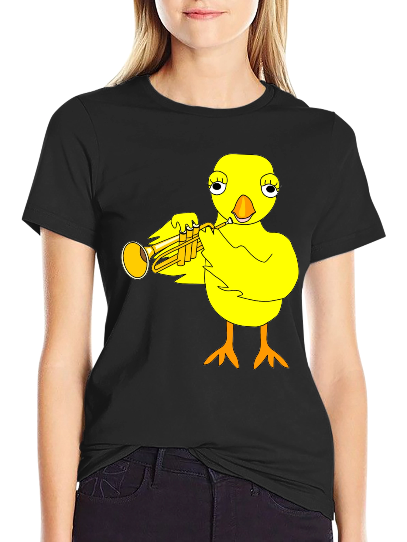Funny Chick Trumpet Player Graphic Tee
