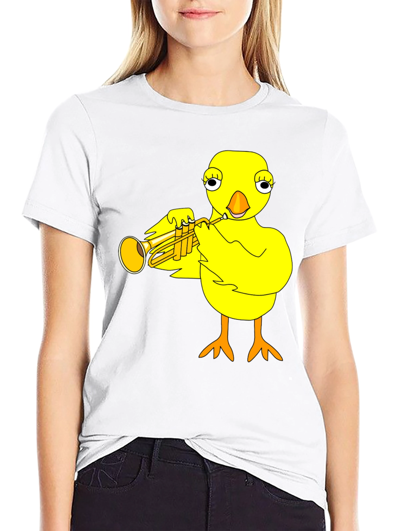 Funny Chick Trumpet Player Graphic Tee