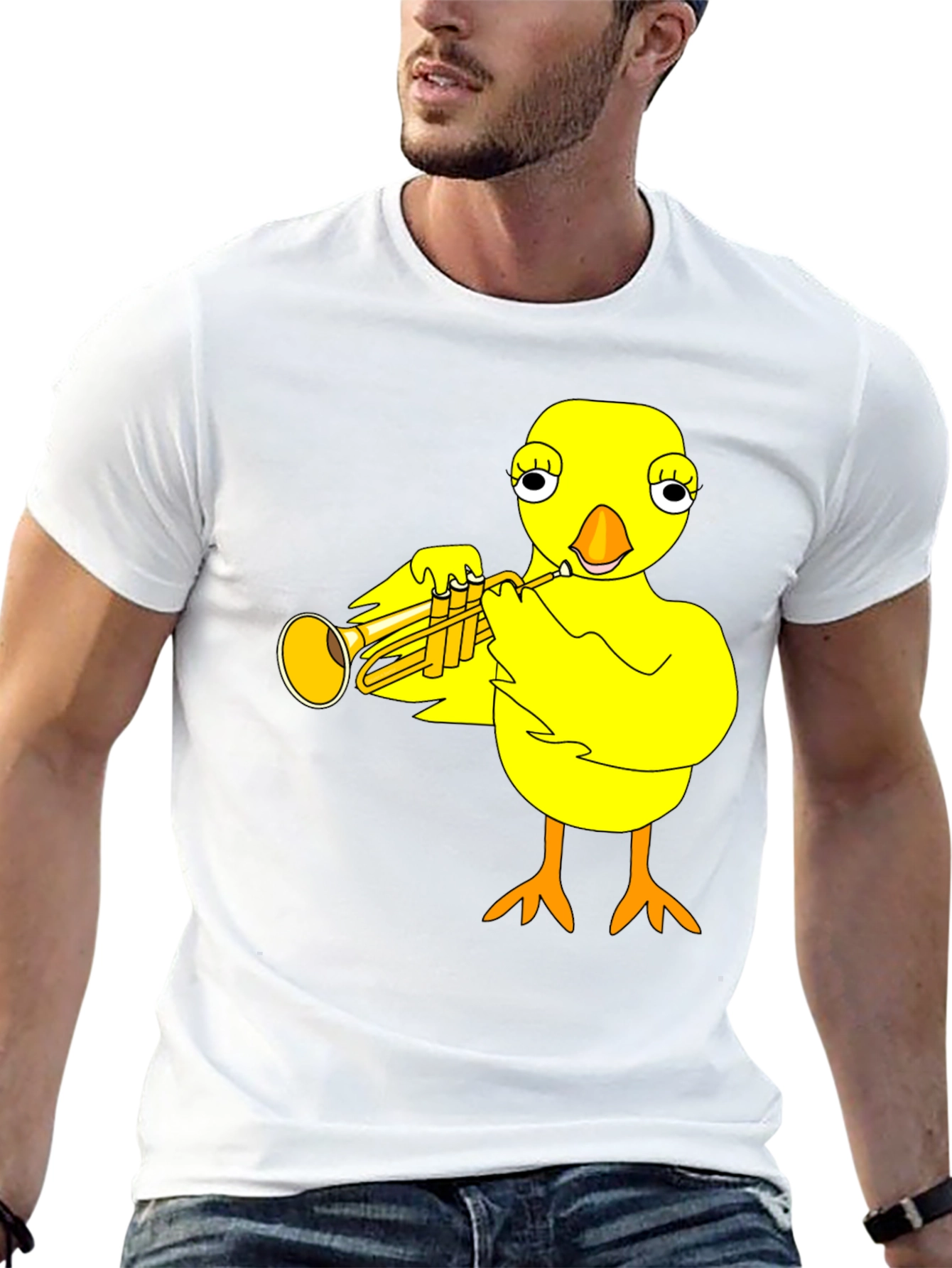 Funny Chick Trumpet Player Graphic Tee