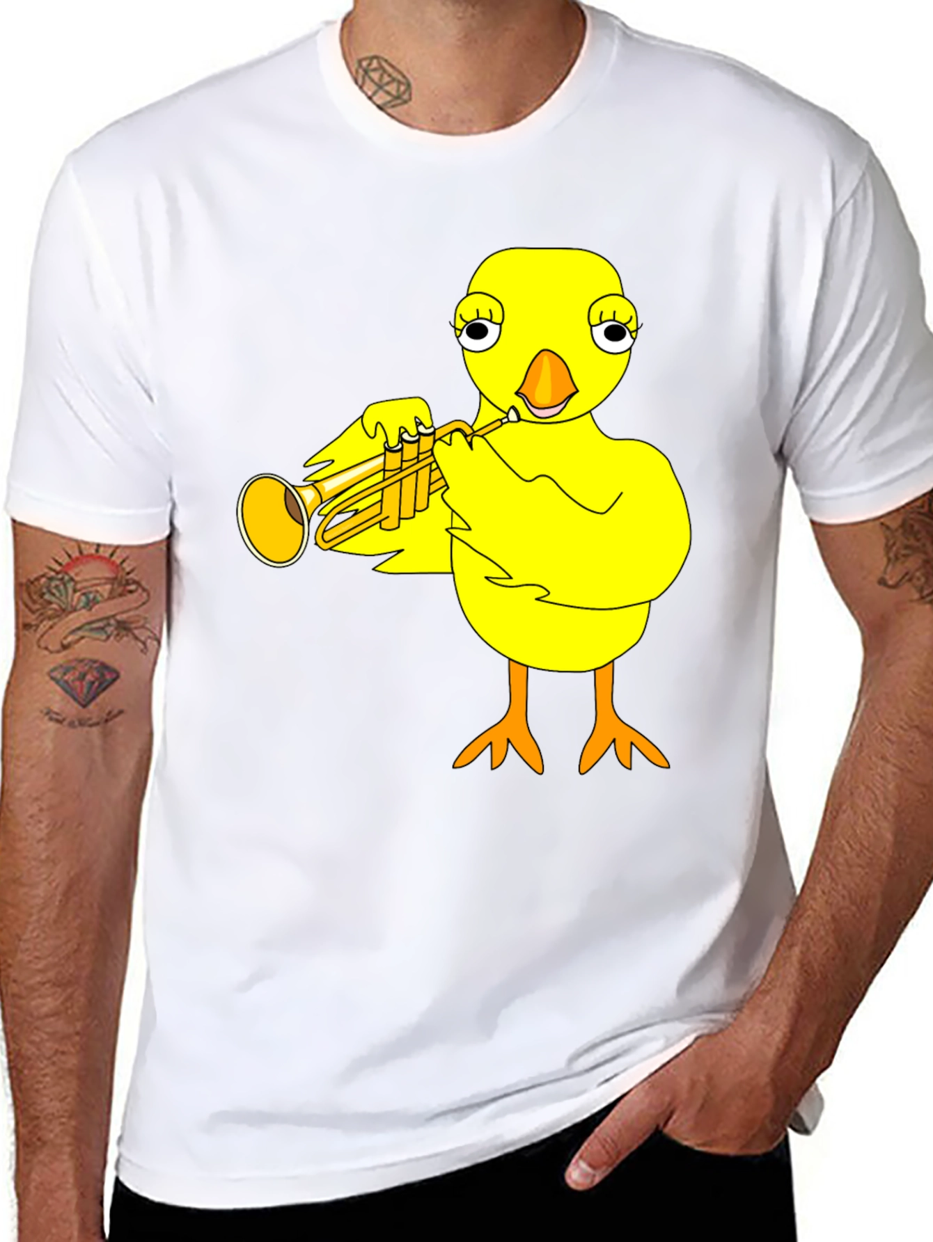 Funny Chick Trumpet Player Graphic Tee