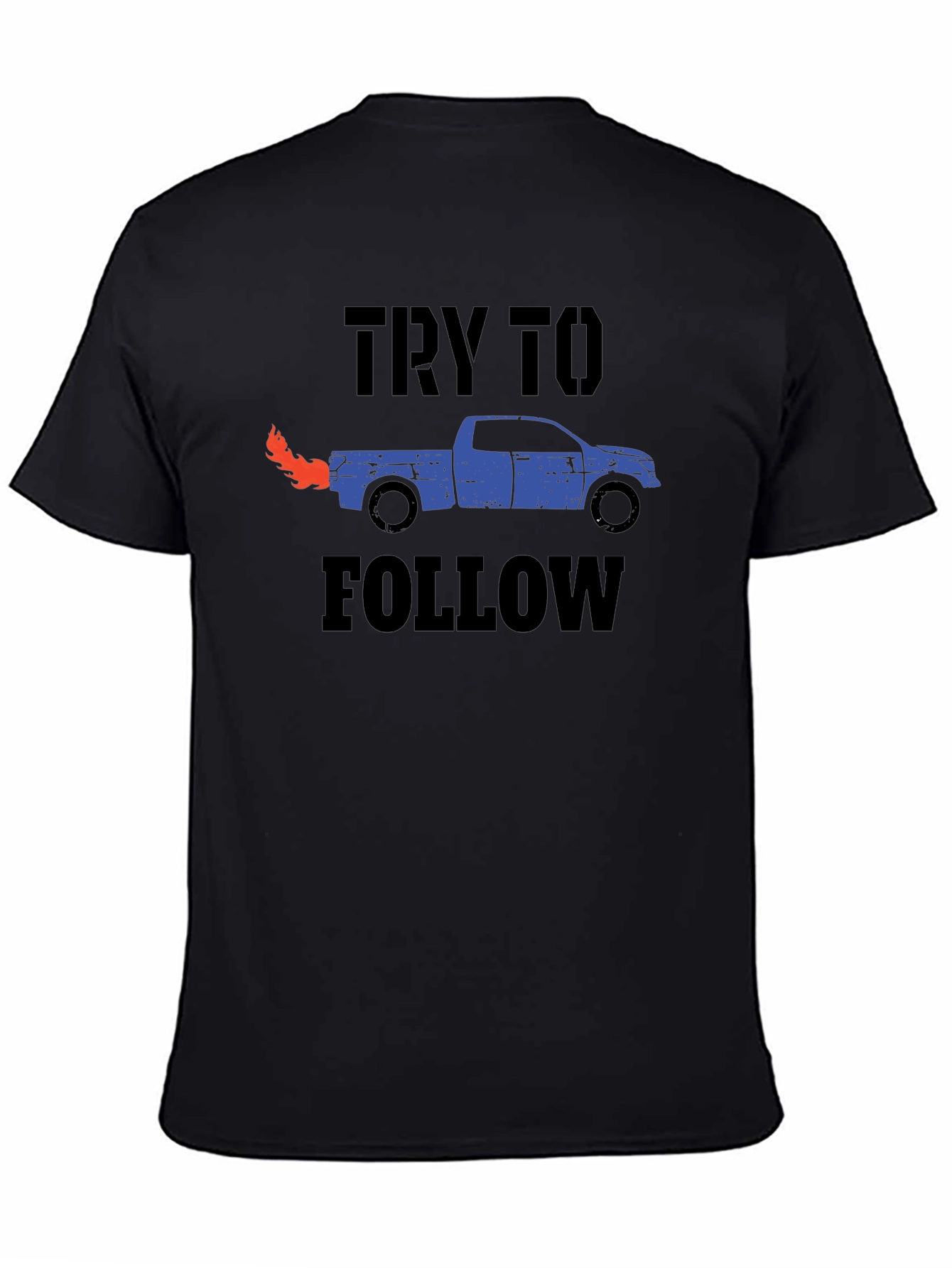 Try To Follow Truck Graphic Tee - Black