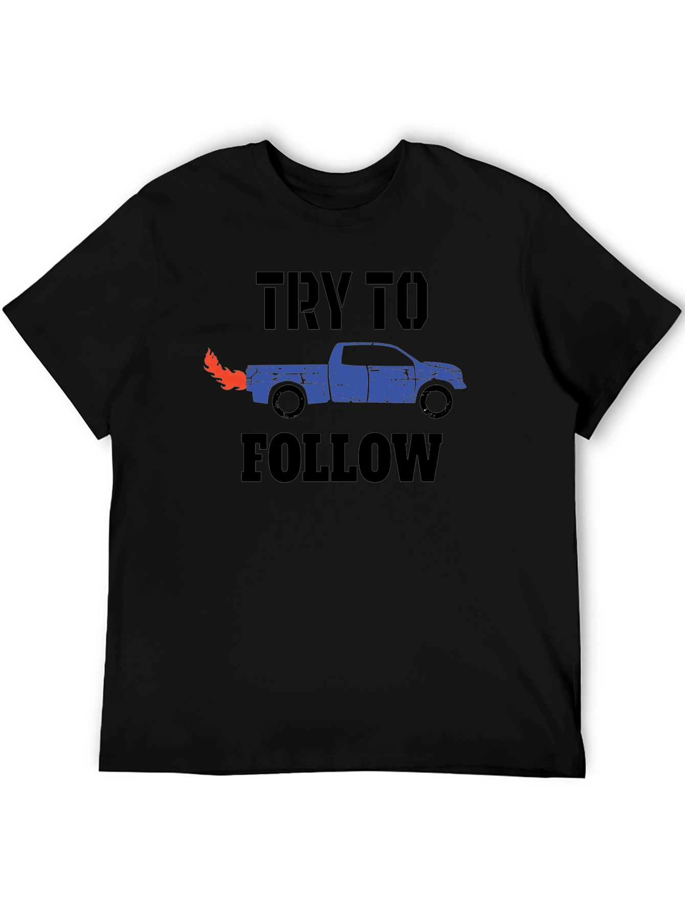 Try To Follow Truck Graphic Tee - Black