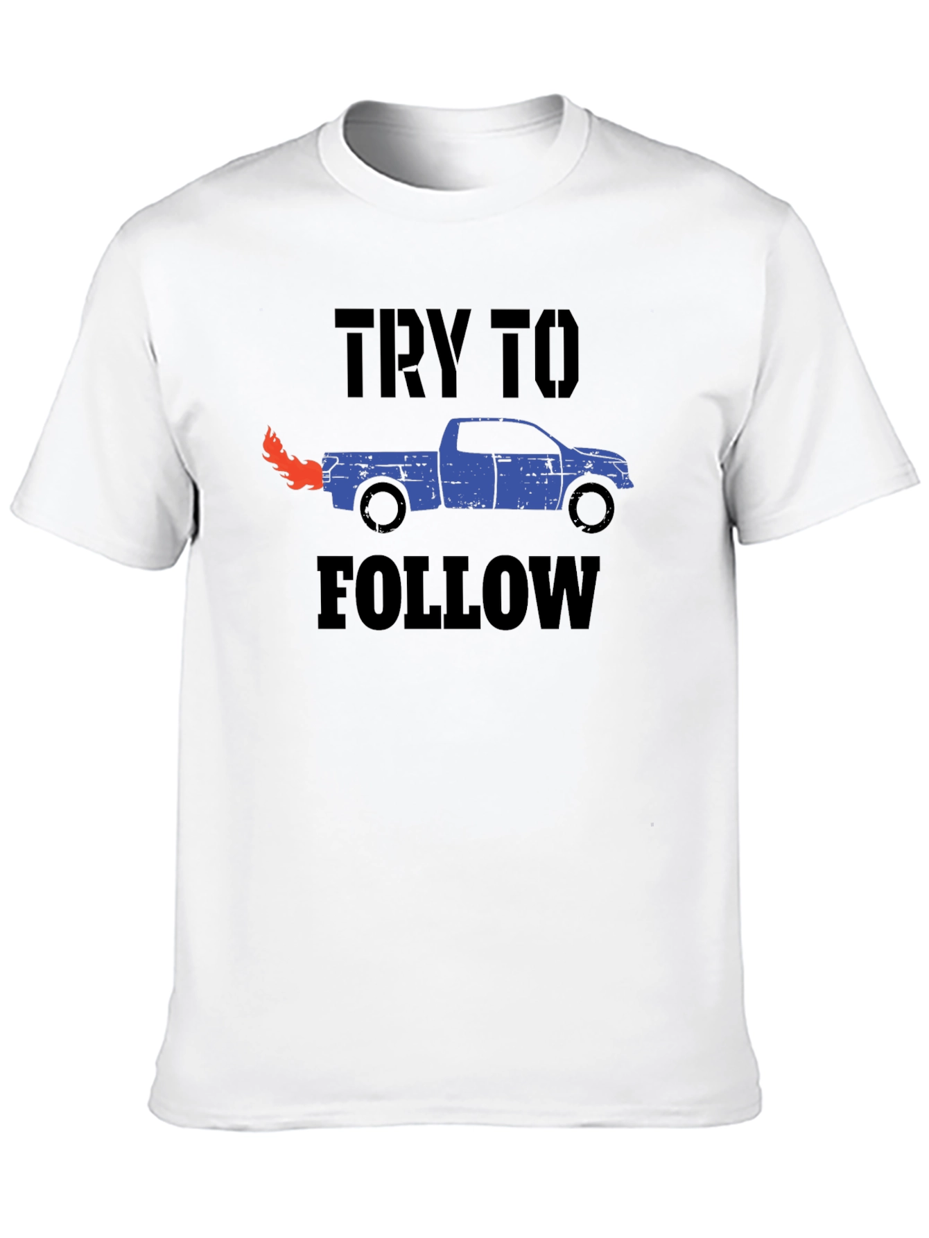 Try To Follow Truck Graphic Tee - Black