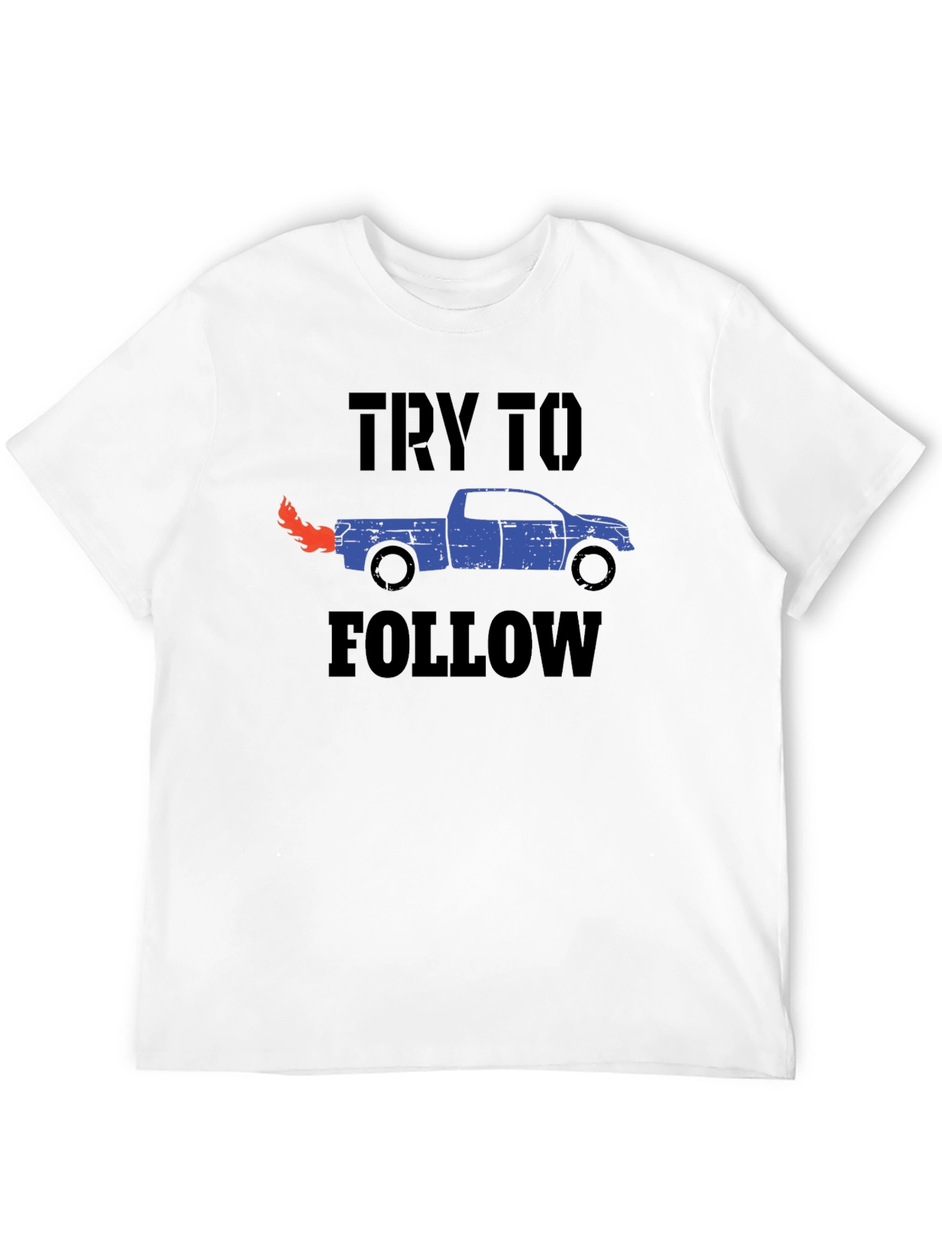Try To Follow Truck Graphic Tee - Black