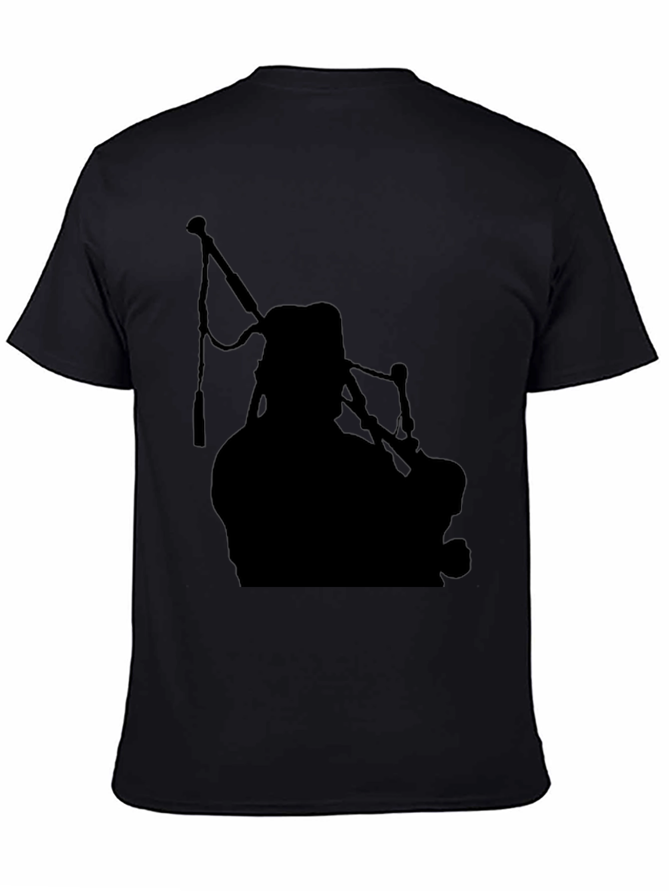 Bagpiper Silhouette Black T-Shirt