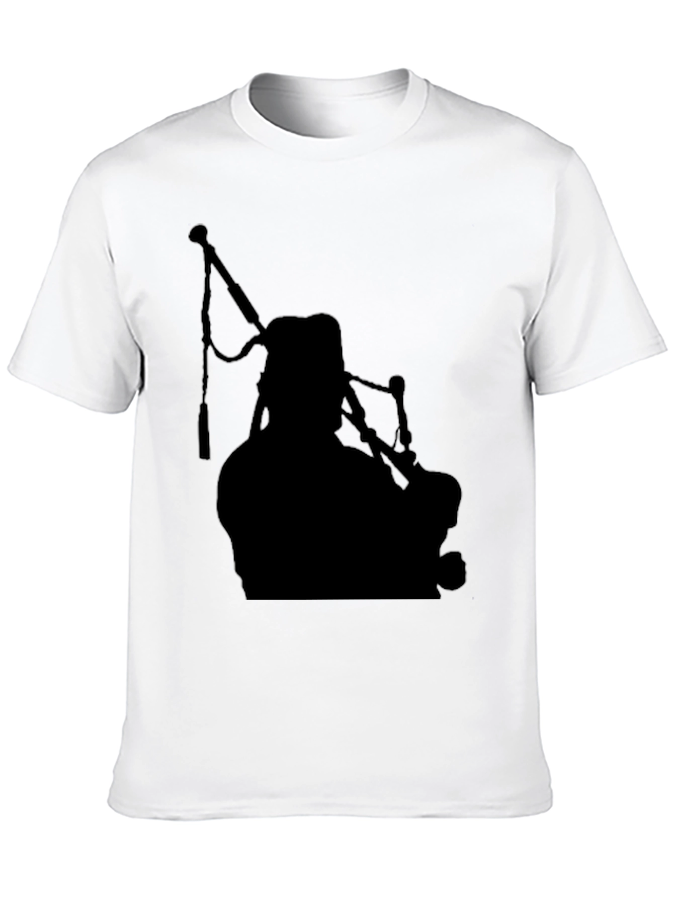 Bagpiper Silhouette Black T-Shirt