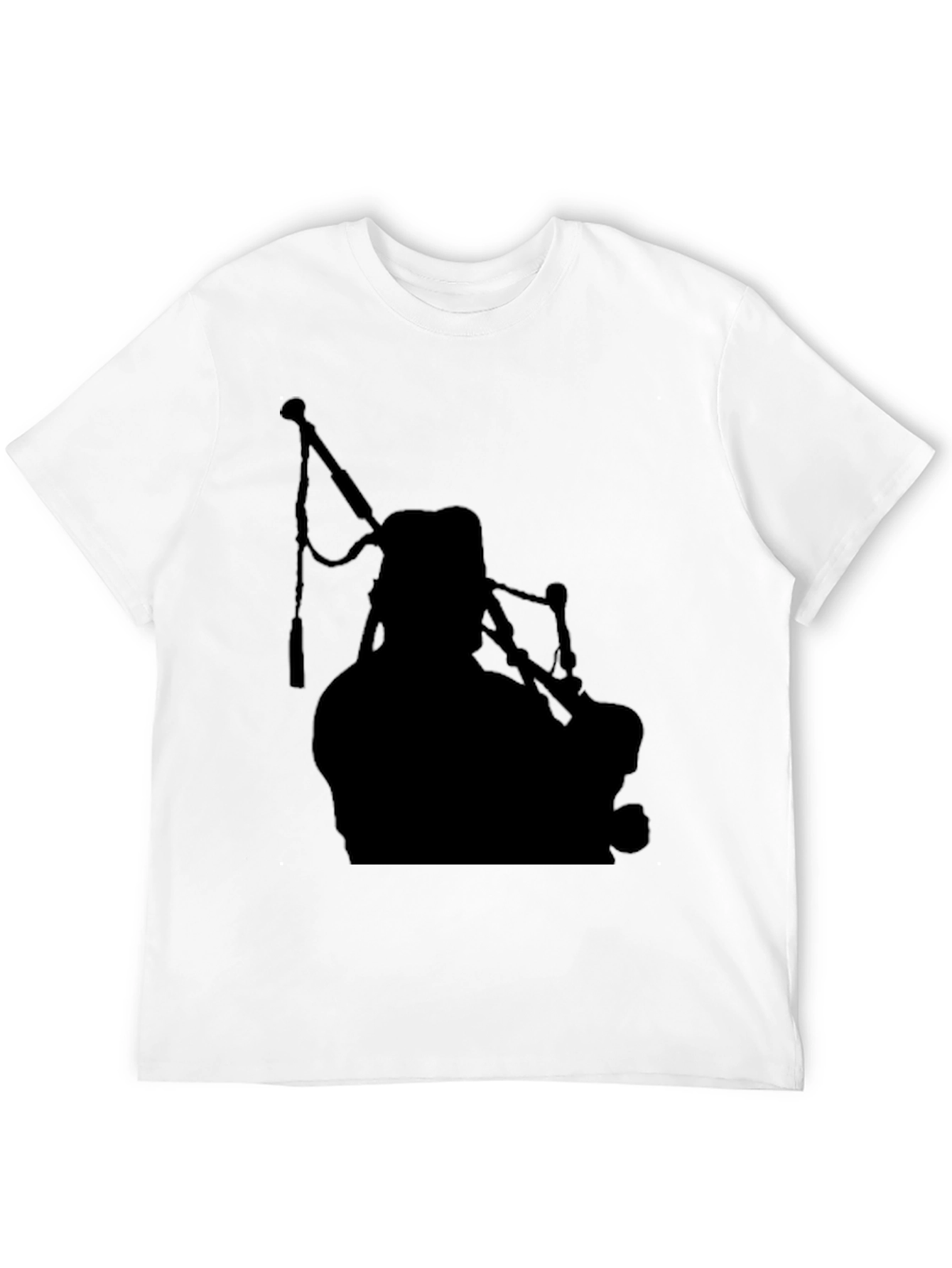 Bagpiper Silhouette Black T-Shirt