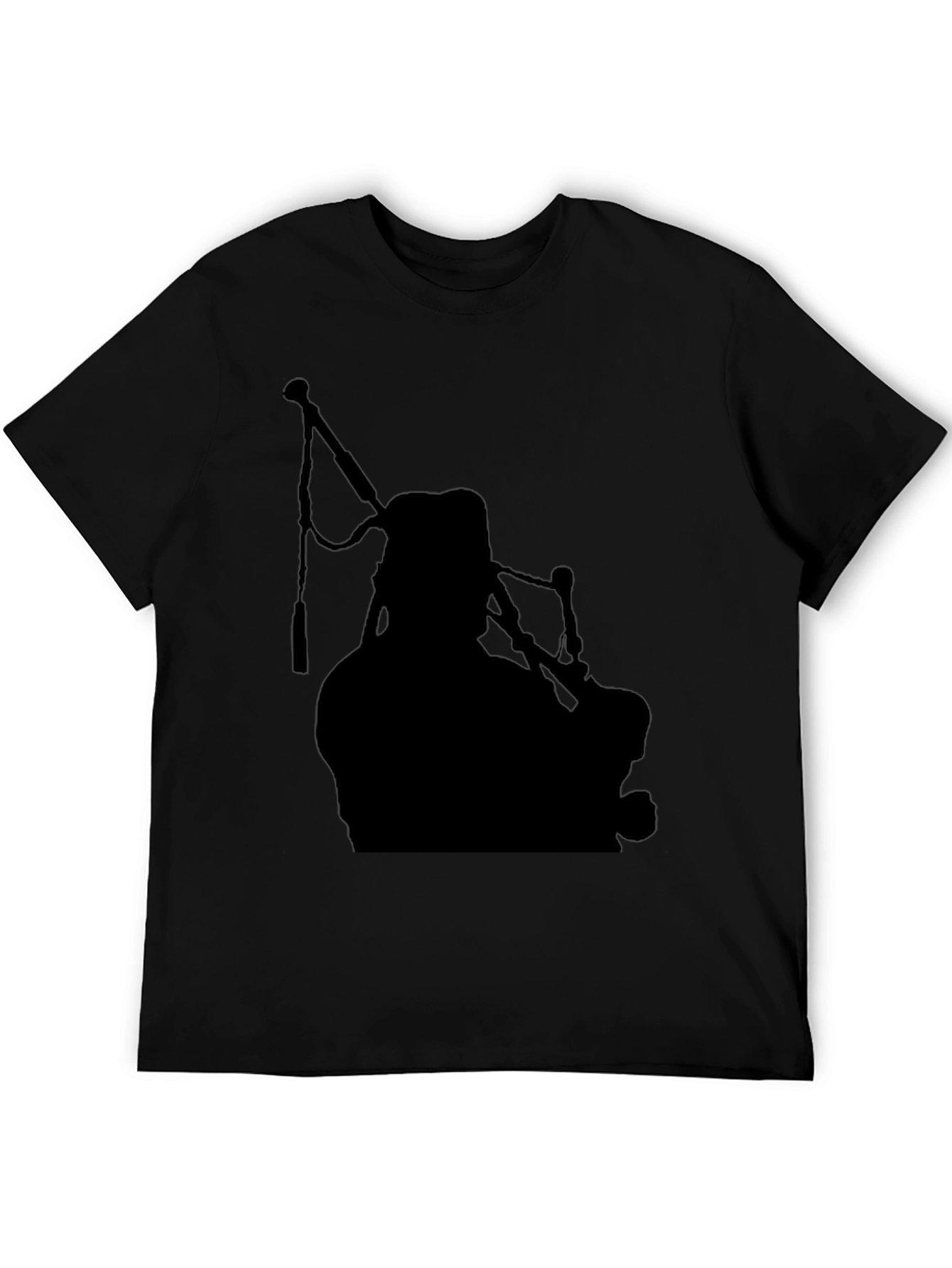 Bagpiper Silhouette Black T-Shirt