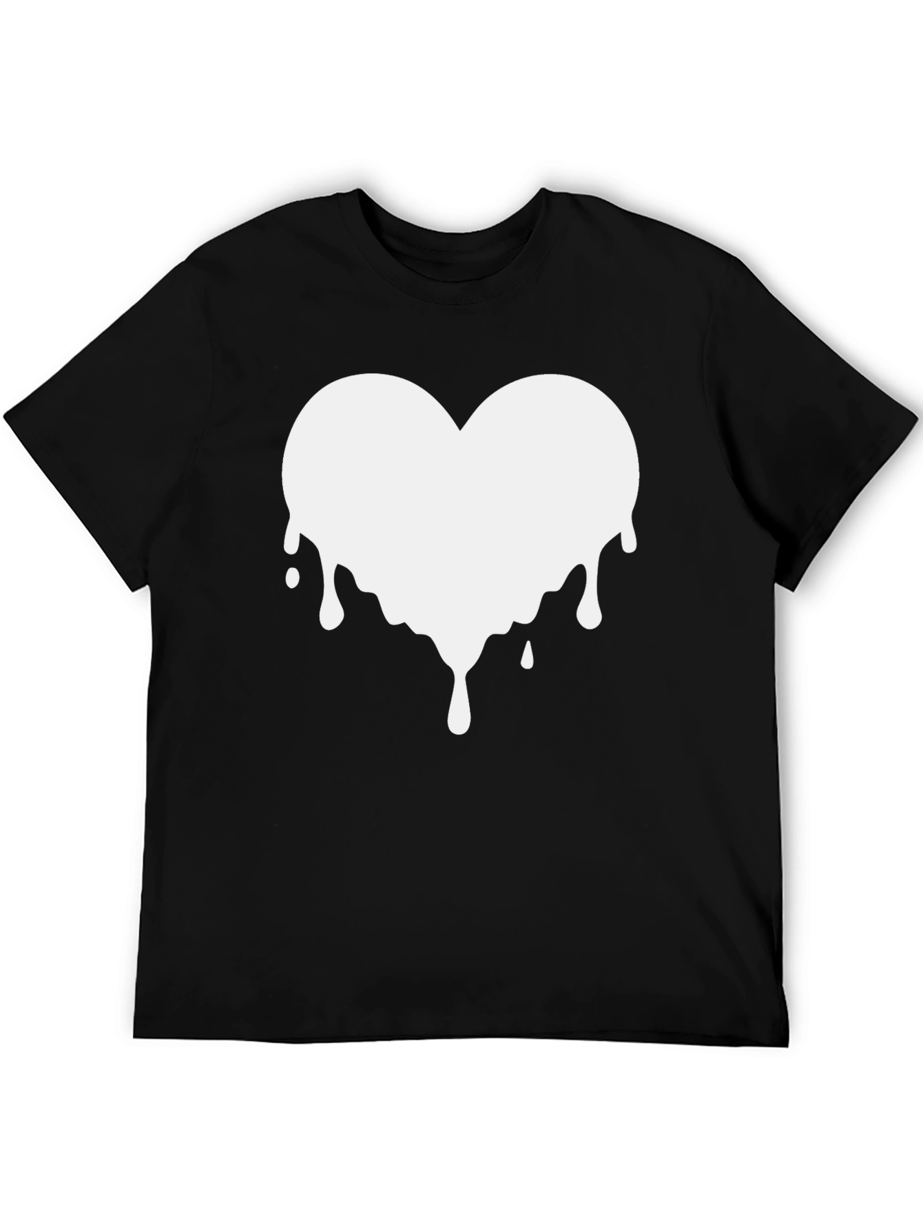 Melting Heart Graphic Tee - Black Cotton Blend