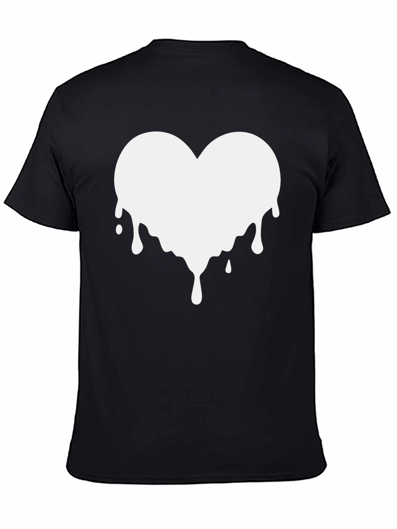 Melting Heart Graphic Tee - Black Cotton Blend