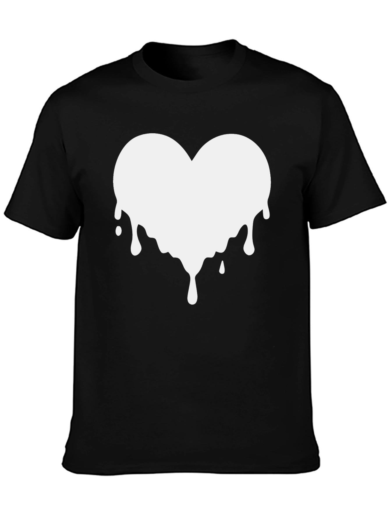 Melting Heart Graphic Tee - Black Cotton Blend