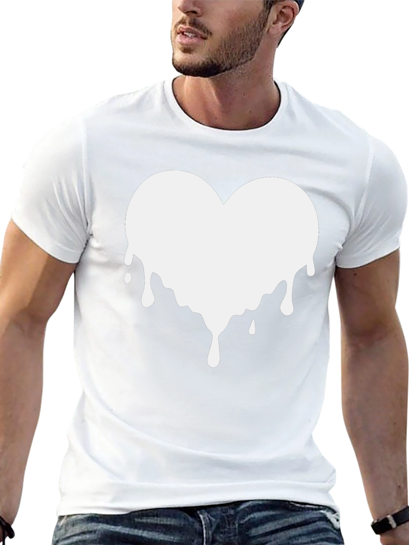 Melting Heart Graphic Tee - Black Cotton Blend