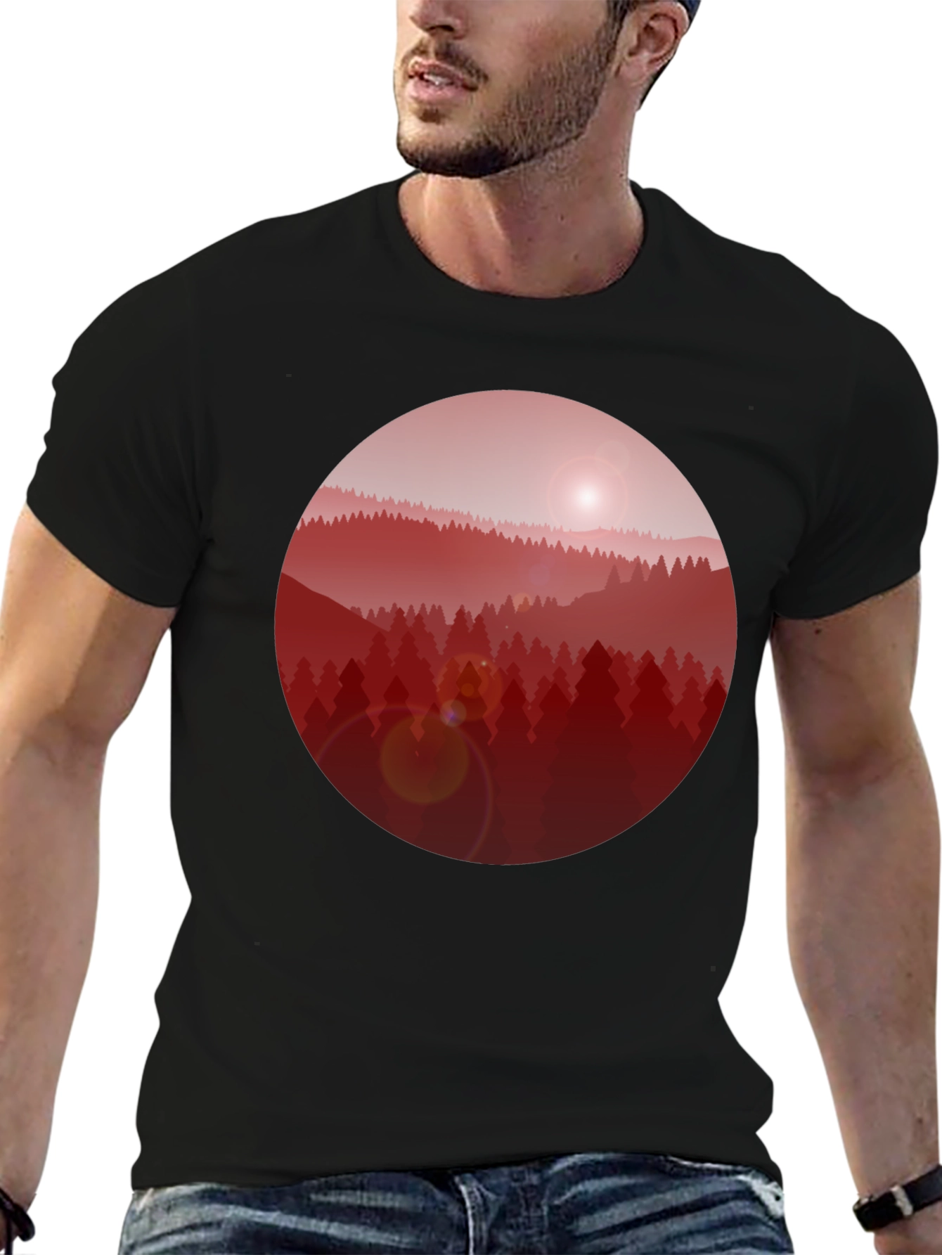 Red Forest Graphic T-Shirt