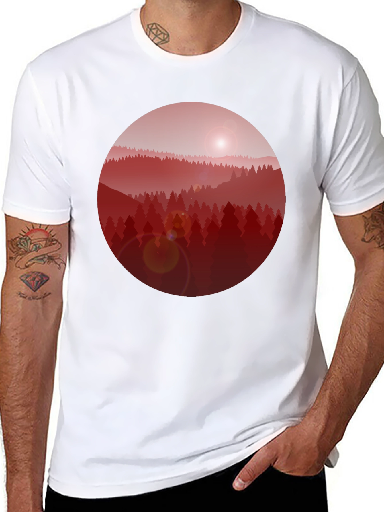 Red Forest Graphic T-Shirt