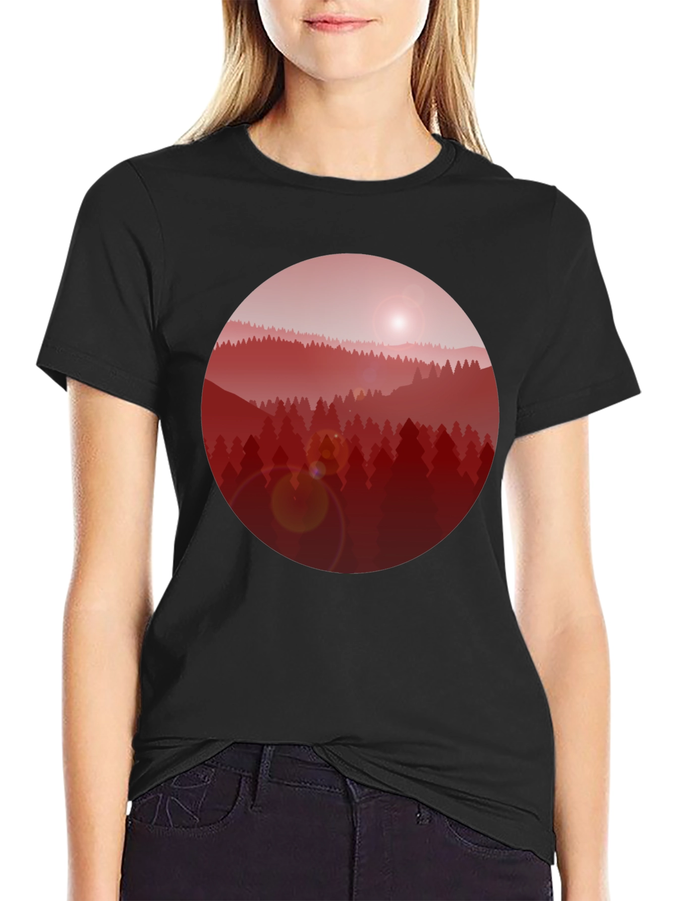 Red Forest Graphic T-Shirt
