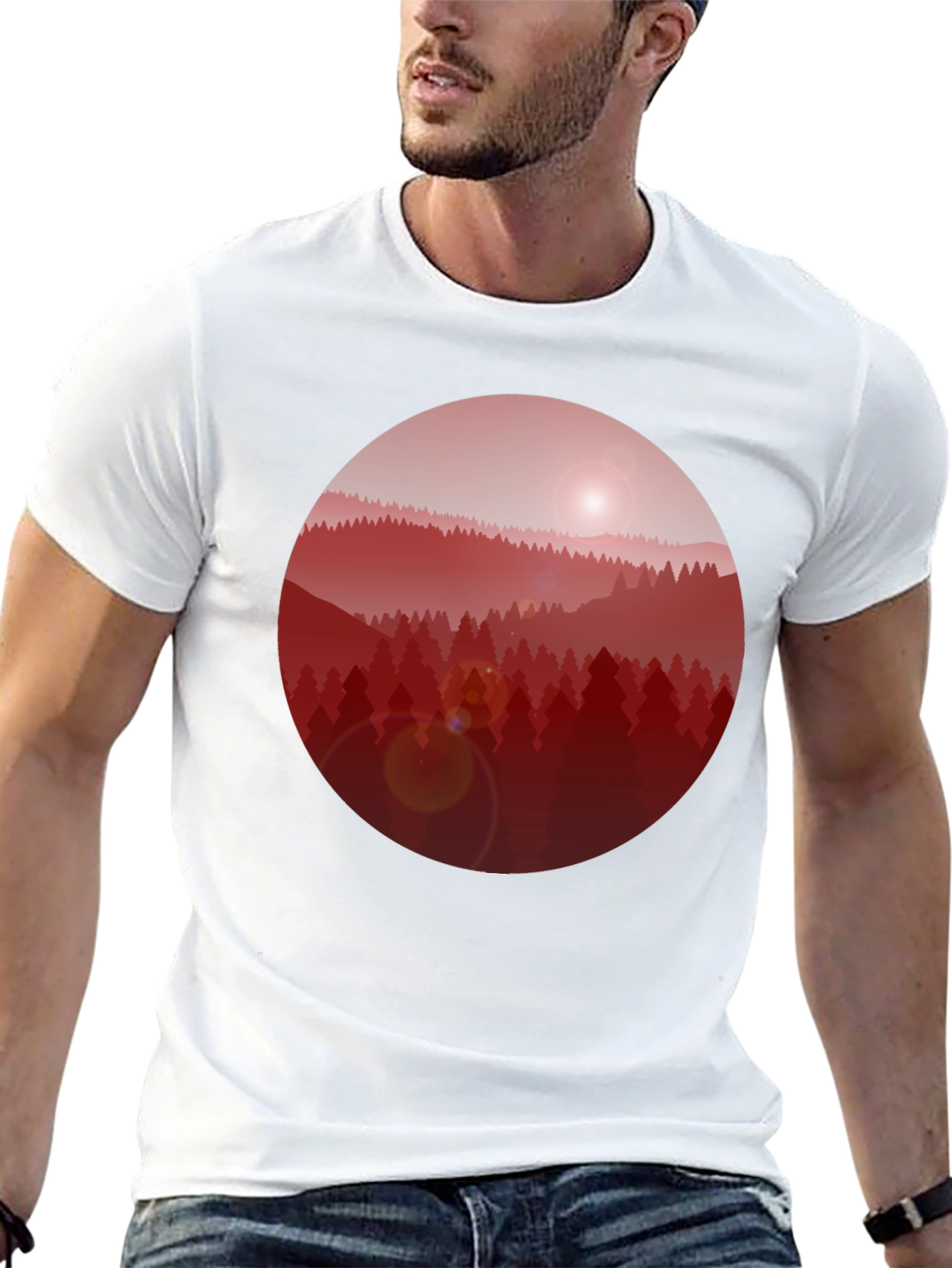 Red Forest Graphic T-Shirt